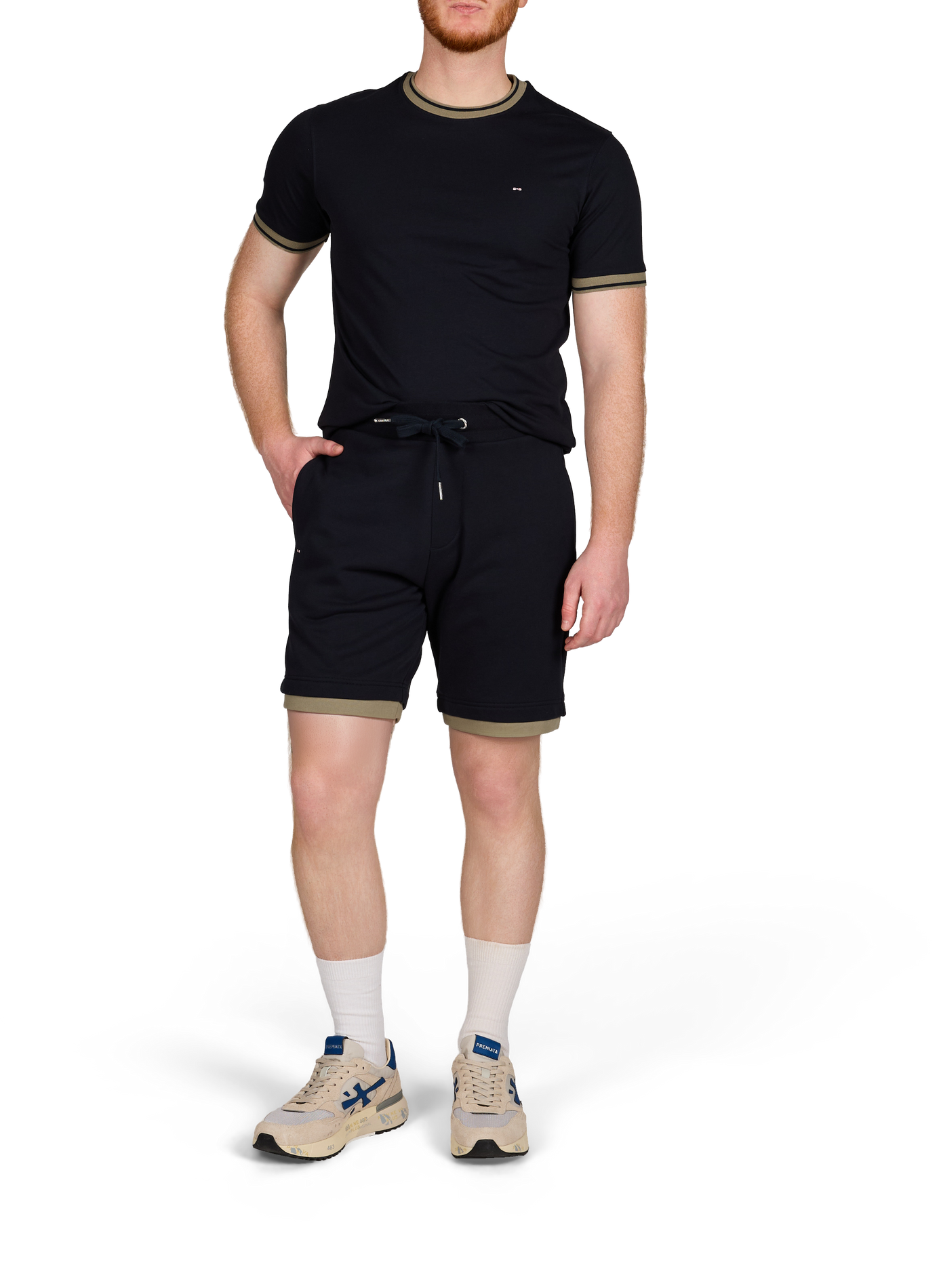 T-shirt droit manches courtes en coton EDEN PARK Beige