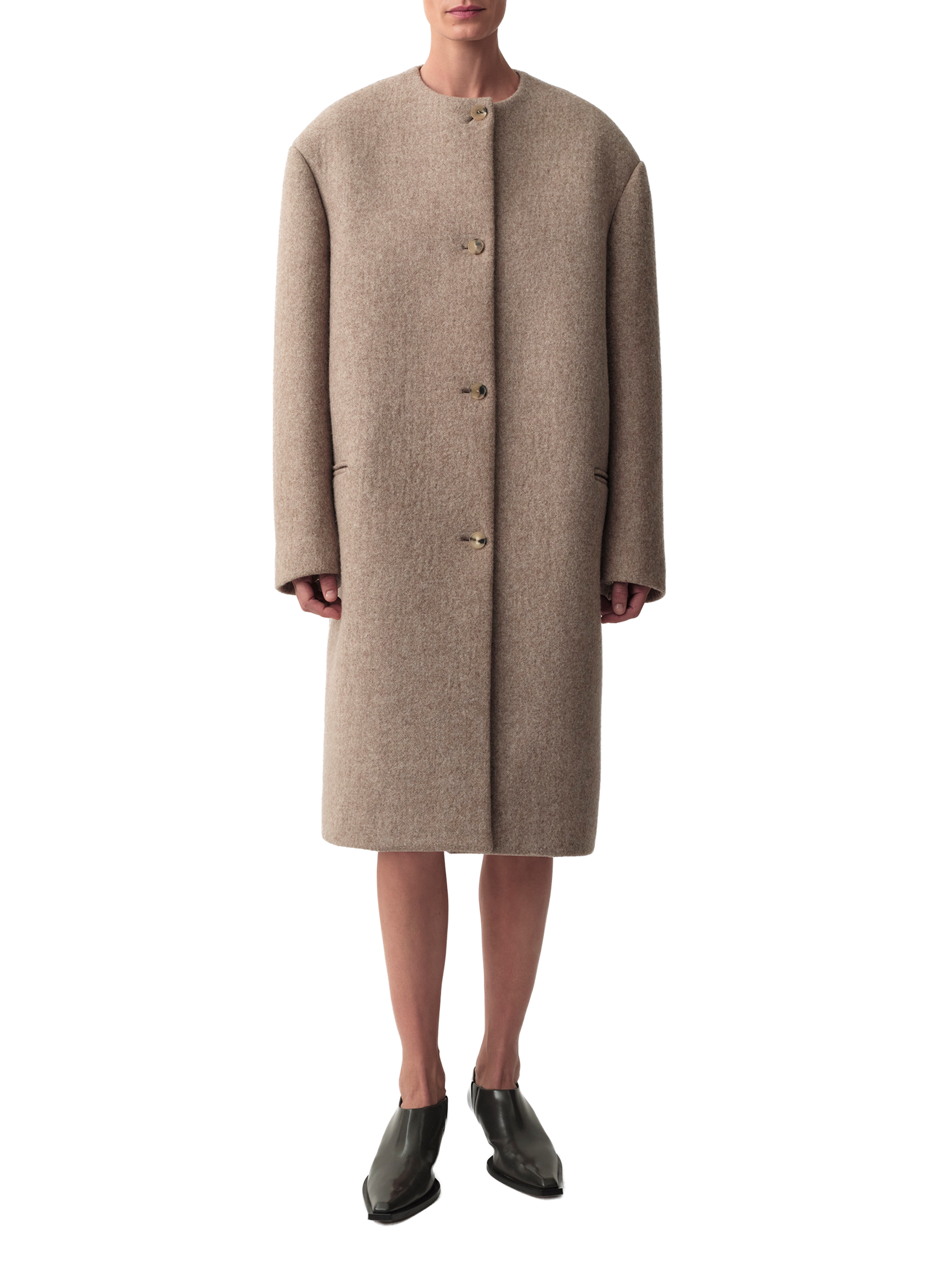 Manteau Cora en laine mélangé CALVIN KLEIN COLLECTION Beige