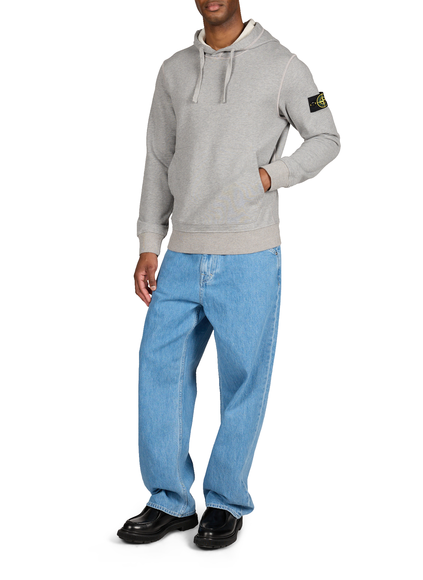 Cotton Hooded Sweatshirt STONE ISLAND Grey