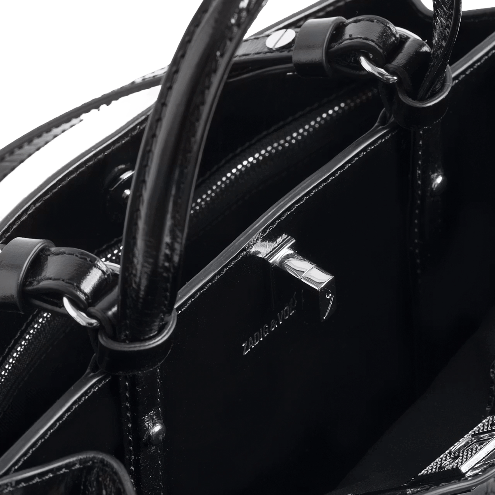 Sac cabas en cuir vernis jack nano ZADIG&VOLTAIRE Noir