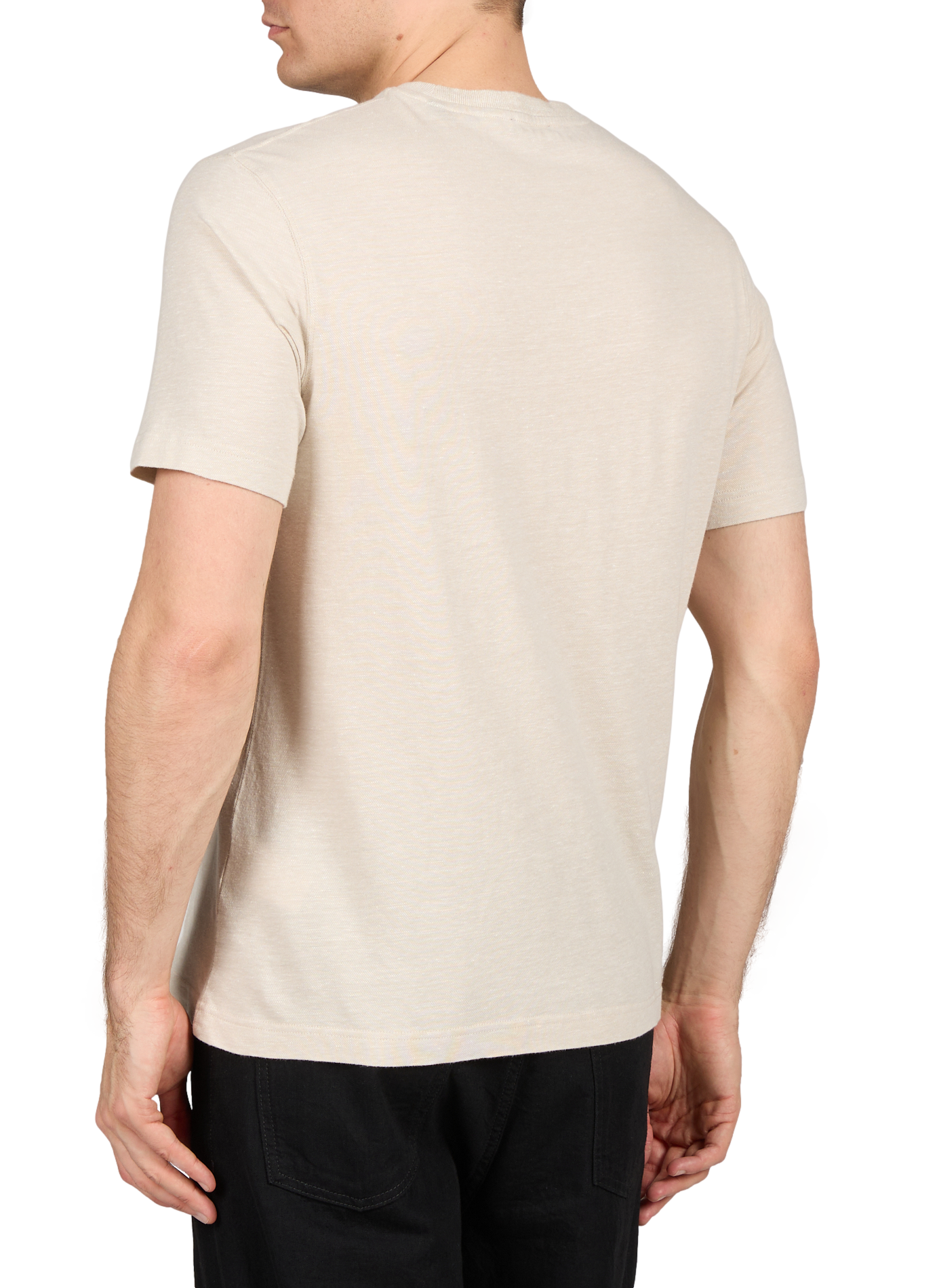 T-shirt à col rond en coton et lin EDEN PARK Beige