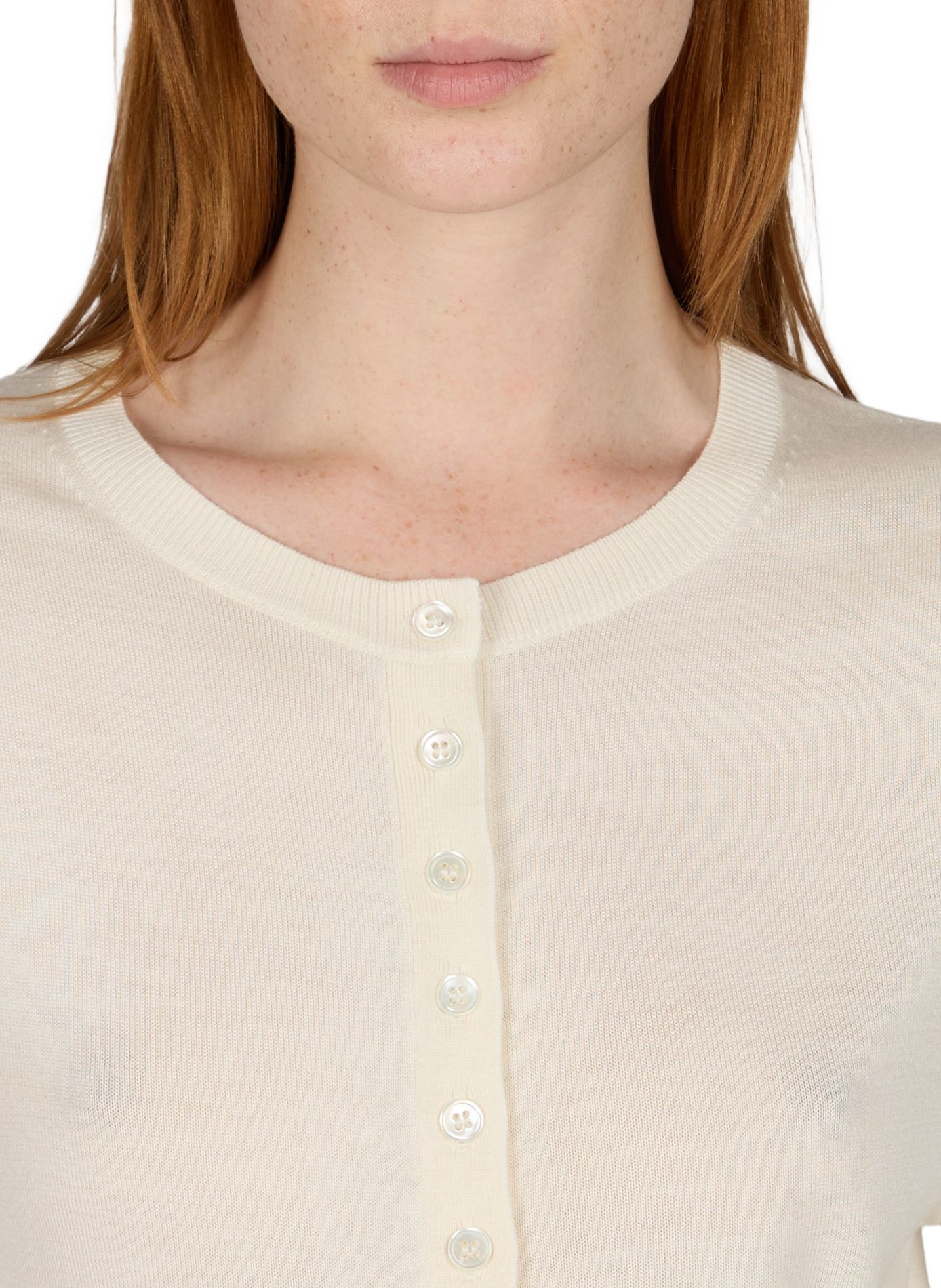 Hayla silk, wool, and cashmere cardigan ALMADA Beige