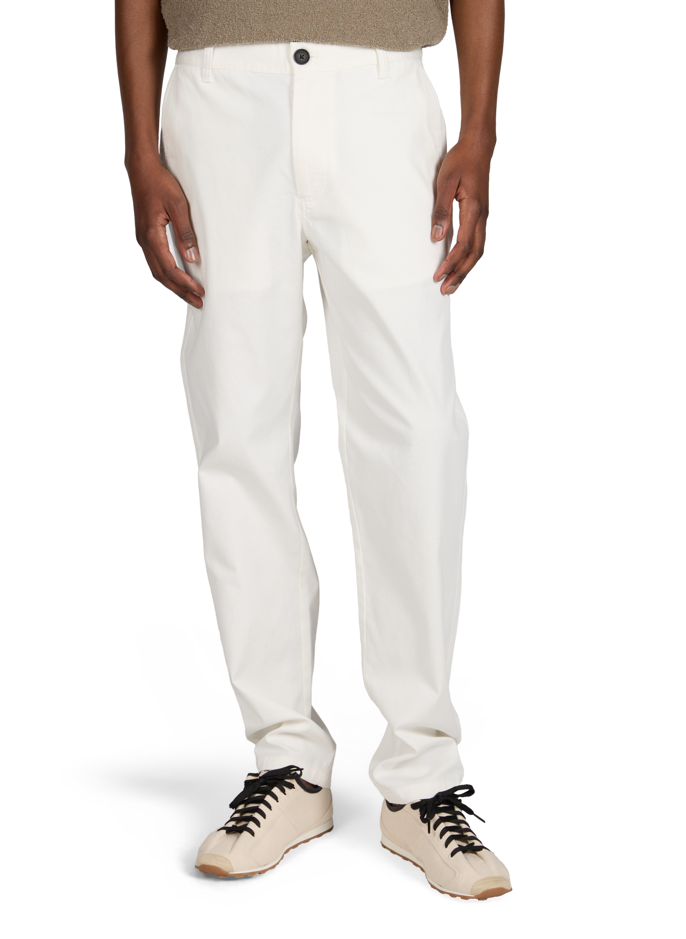 Pantalon regular en coton côtelé mélangé ARMANI EXCHANGE Blanc