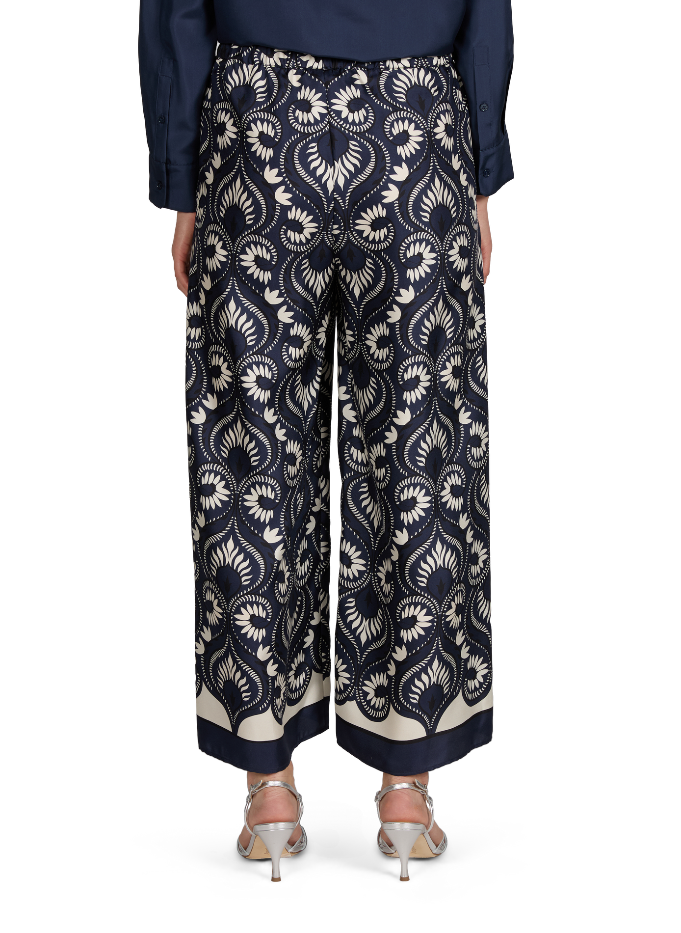Pantalon large à imprimé floral  MAX MARA WEEK END Bleu