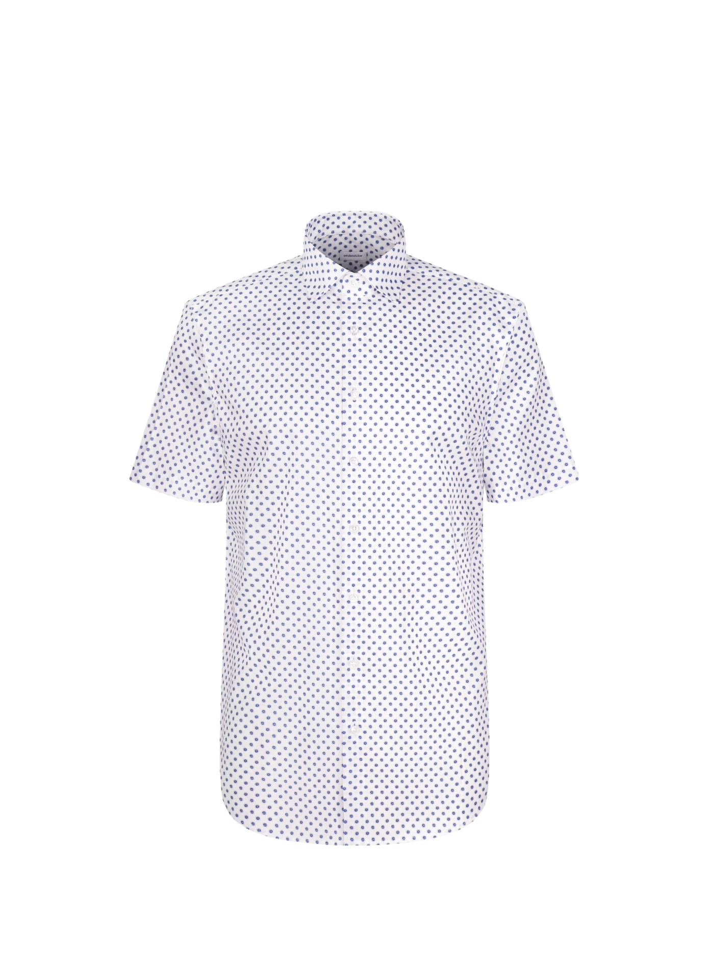 Chemise manches courtes imprimée en lin SEIDENSTICKER Bleu