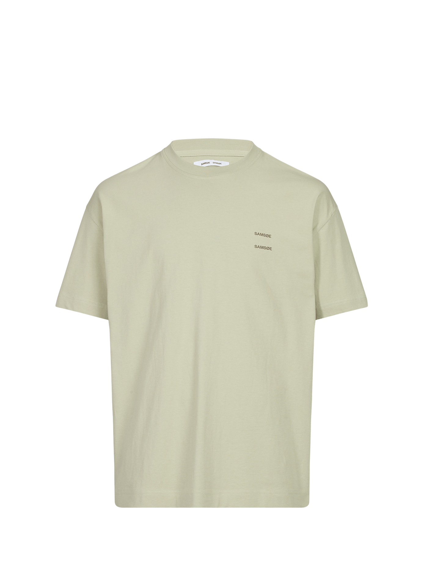 Plain straight cotton t-shirt SAMSOE SAMSOE Green