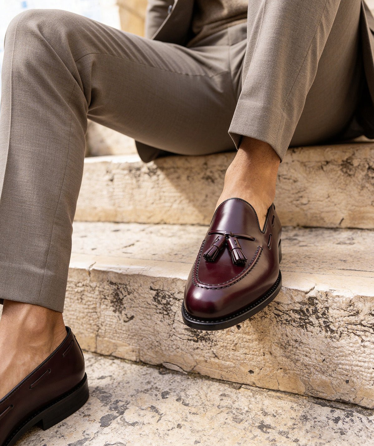 Mocassins cuir olden FINSBURY Rouge