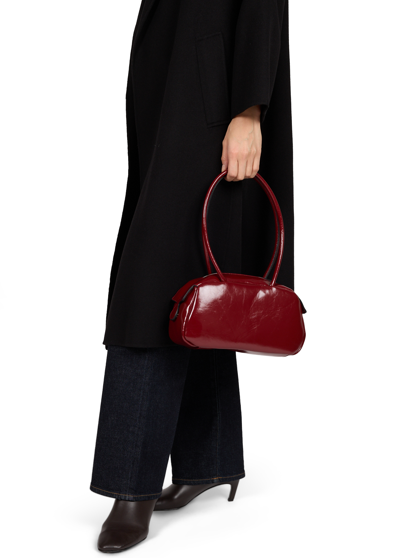 Red faux leather handbag AU PRINTEMPS PARIS Red