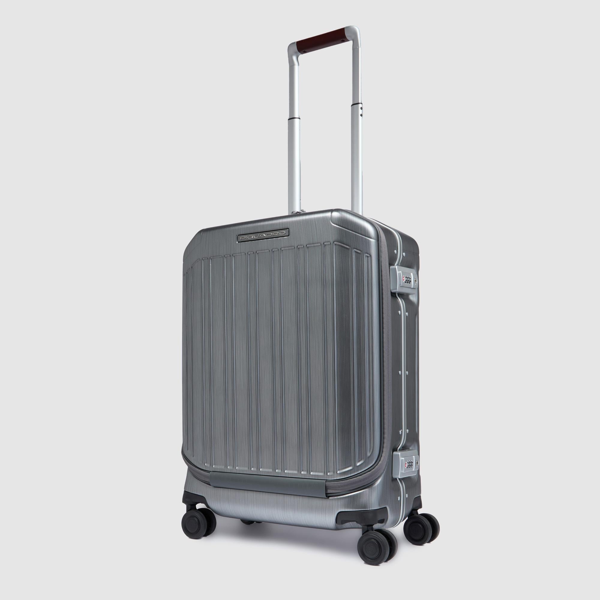 Handbagagekoffer met 4 wielen voor 17,3" laptop PIQUADRO Zwart