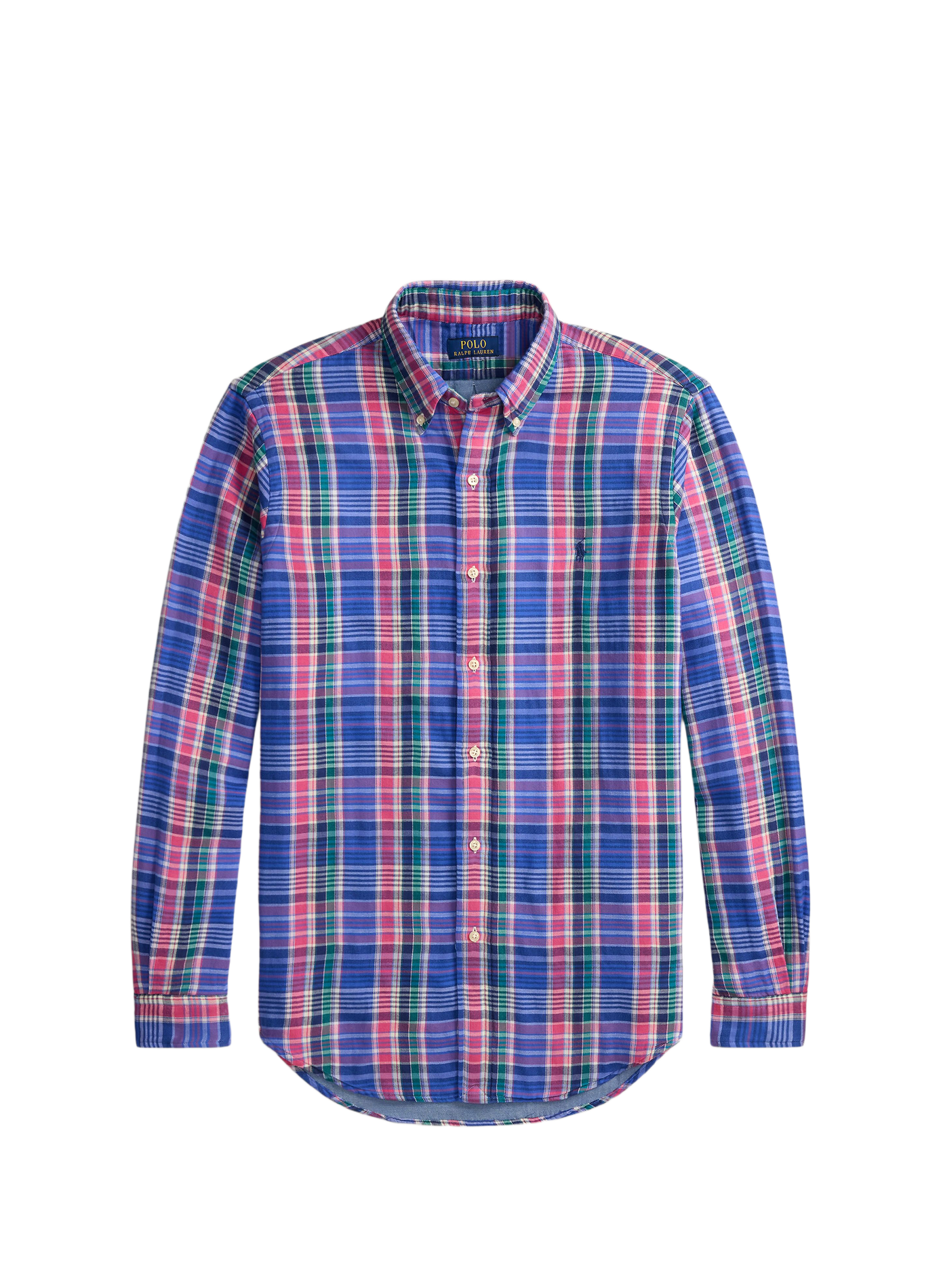 Chemise droite col classique à carreaux en coton POLO RALPH LAUREN Bleu