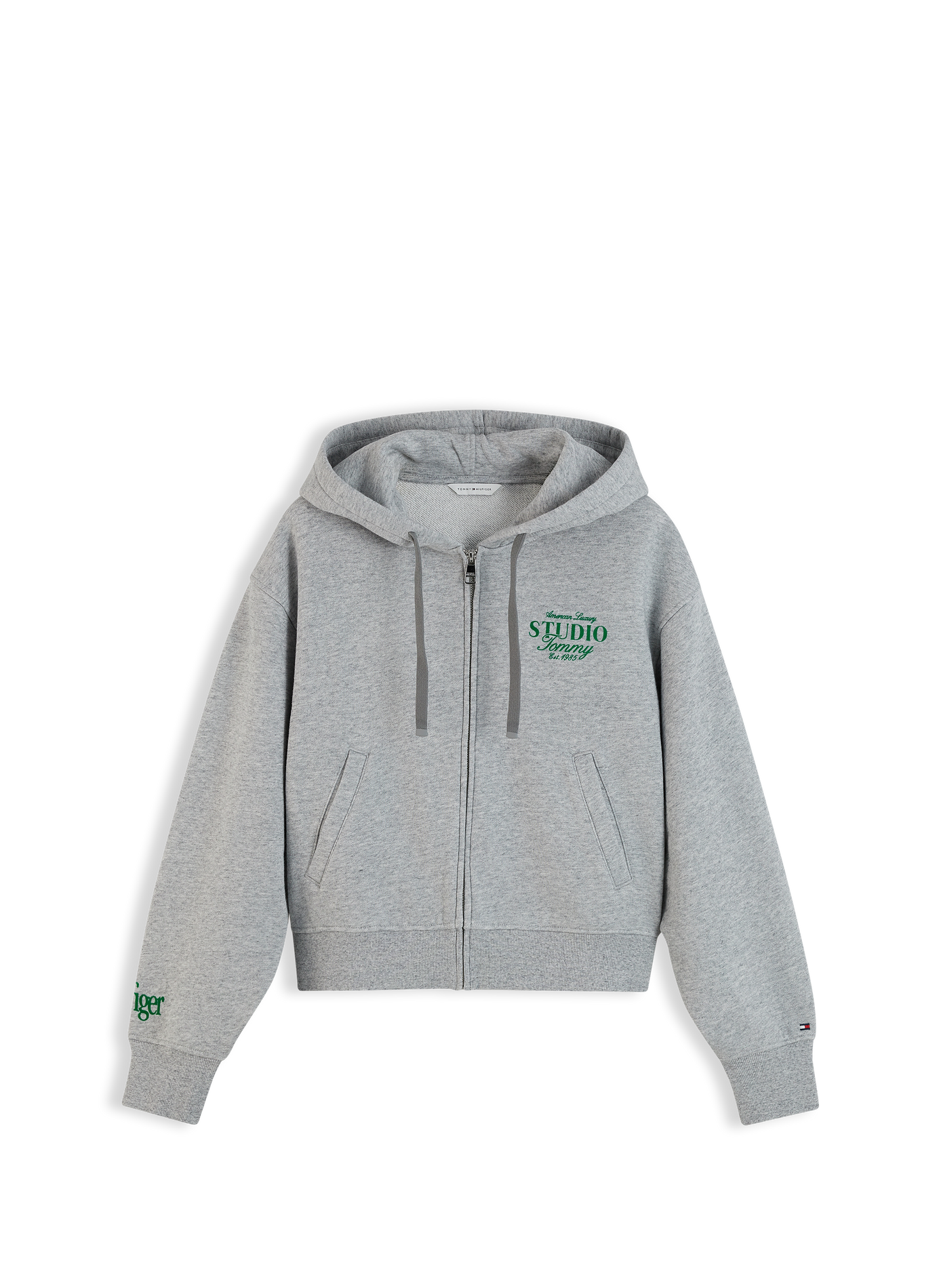 Sweat col capuche en coton TOMMY HILFIGER Grey