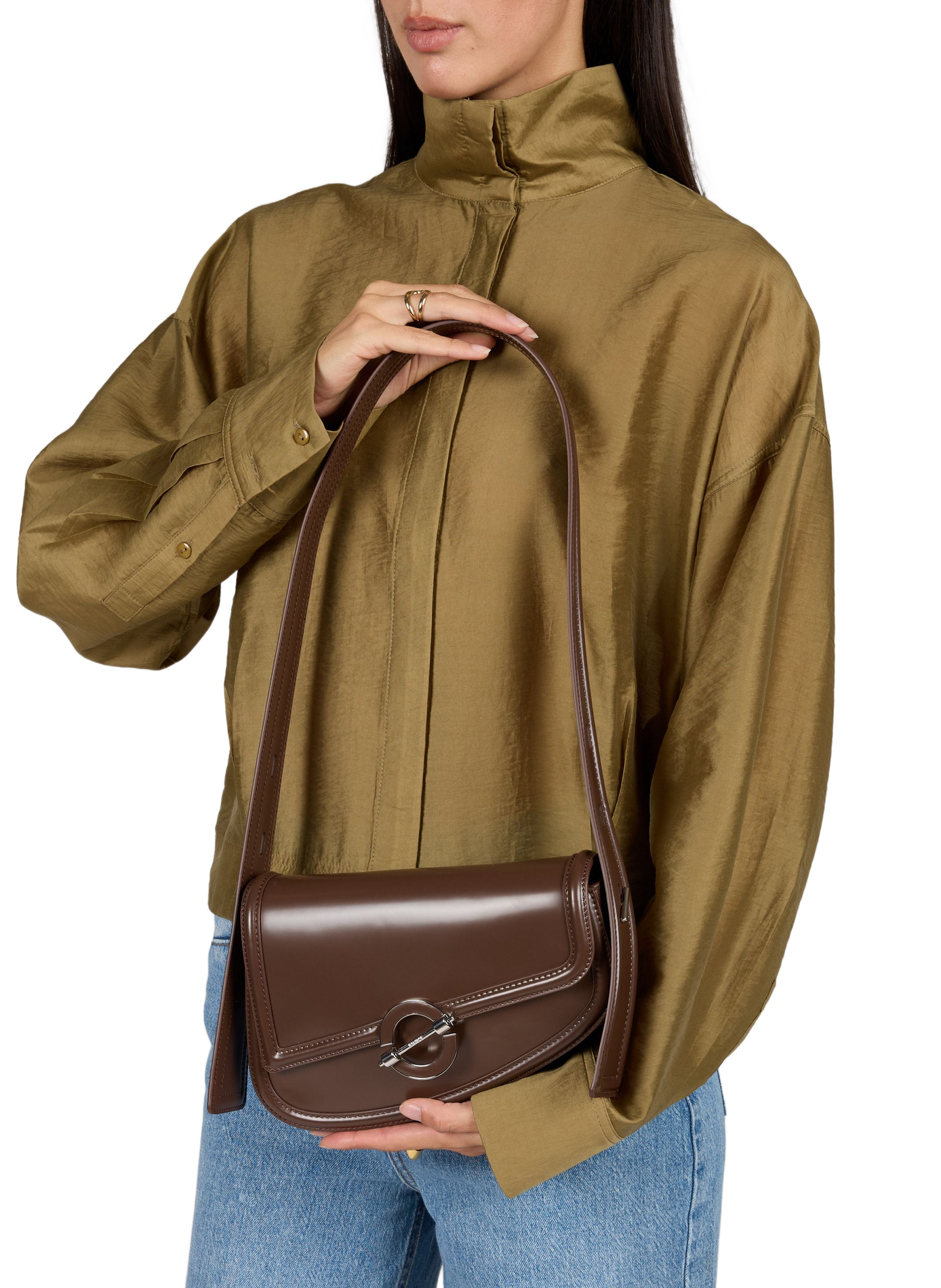 Leather shoulder bag SAMSOE SAMSOE Brown