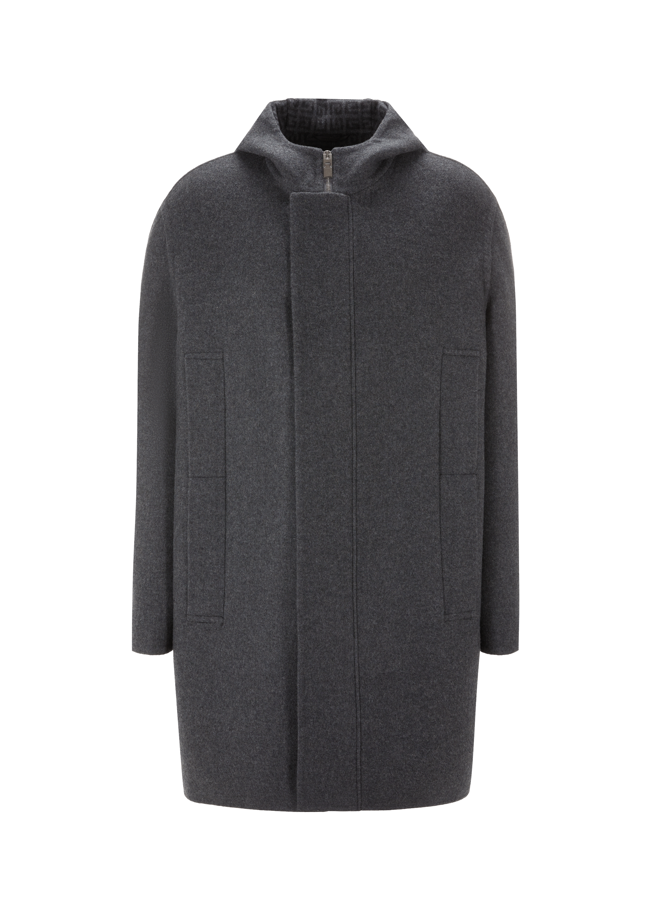 Manteau à capuche en laine