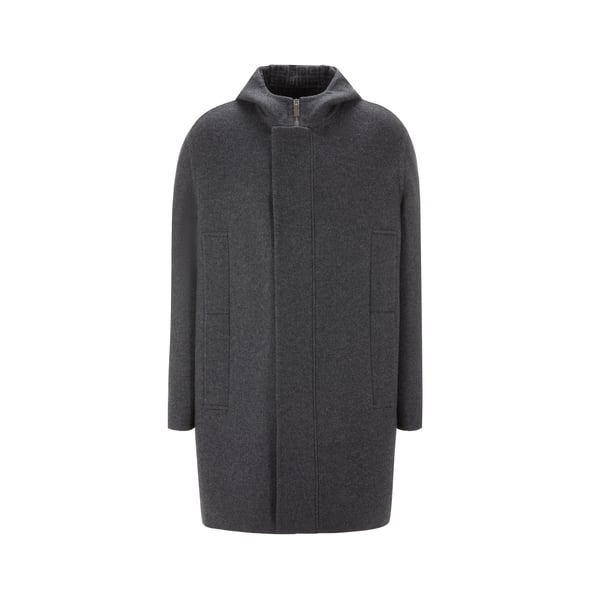 Manteau à capuche en laine