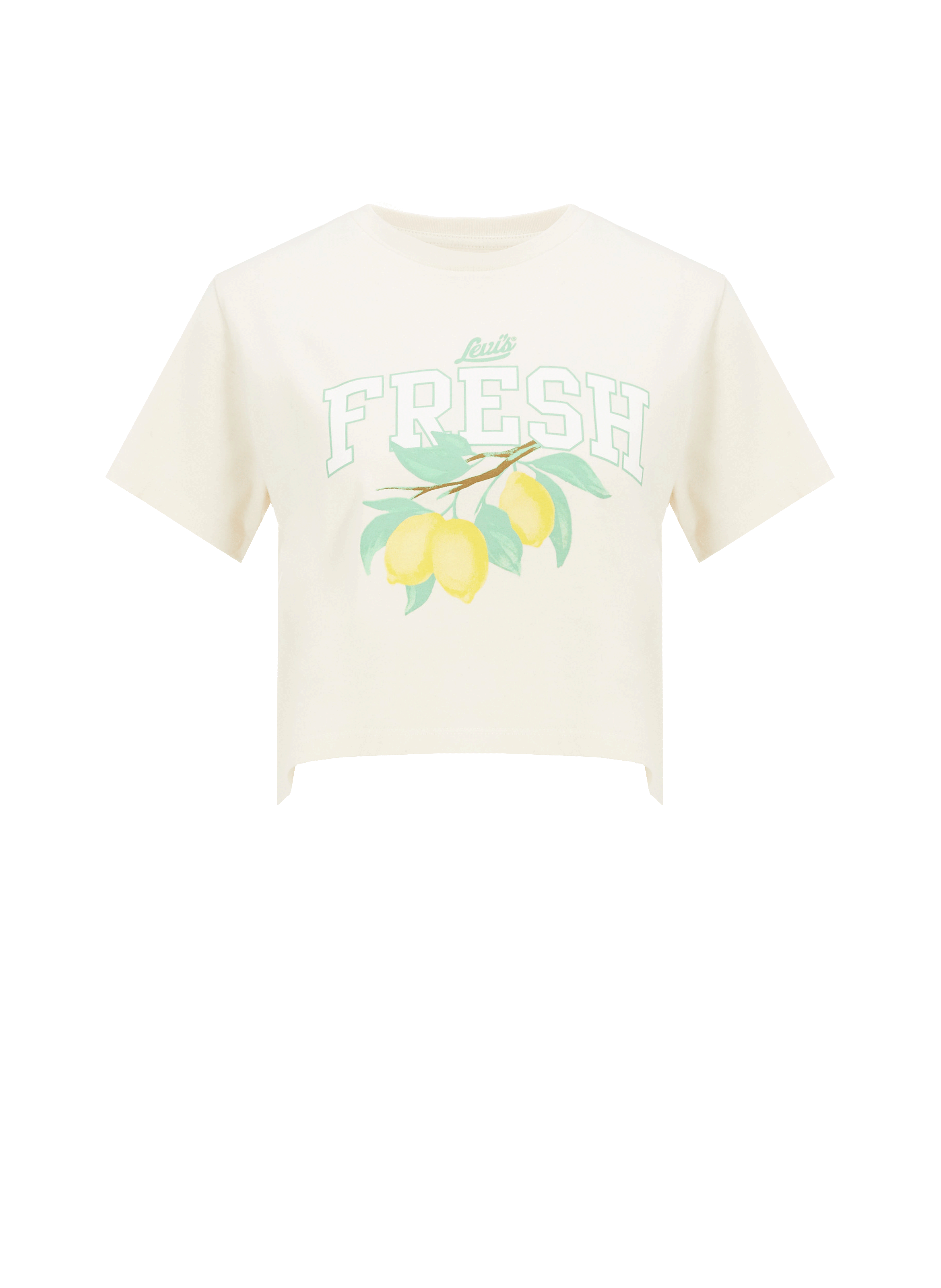 T-shirt cropped à imprimé en coton