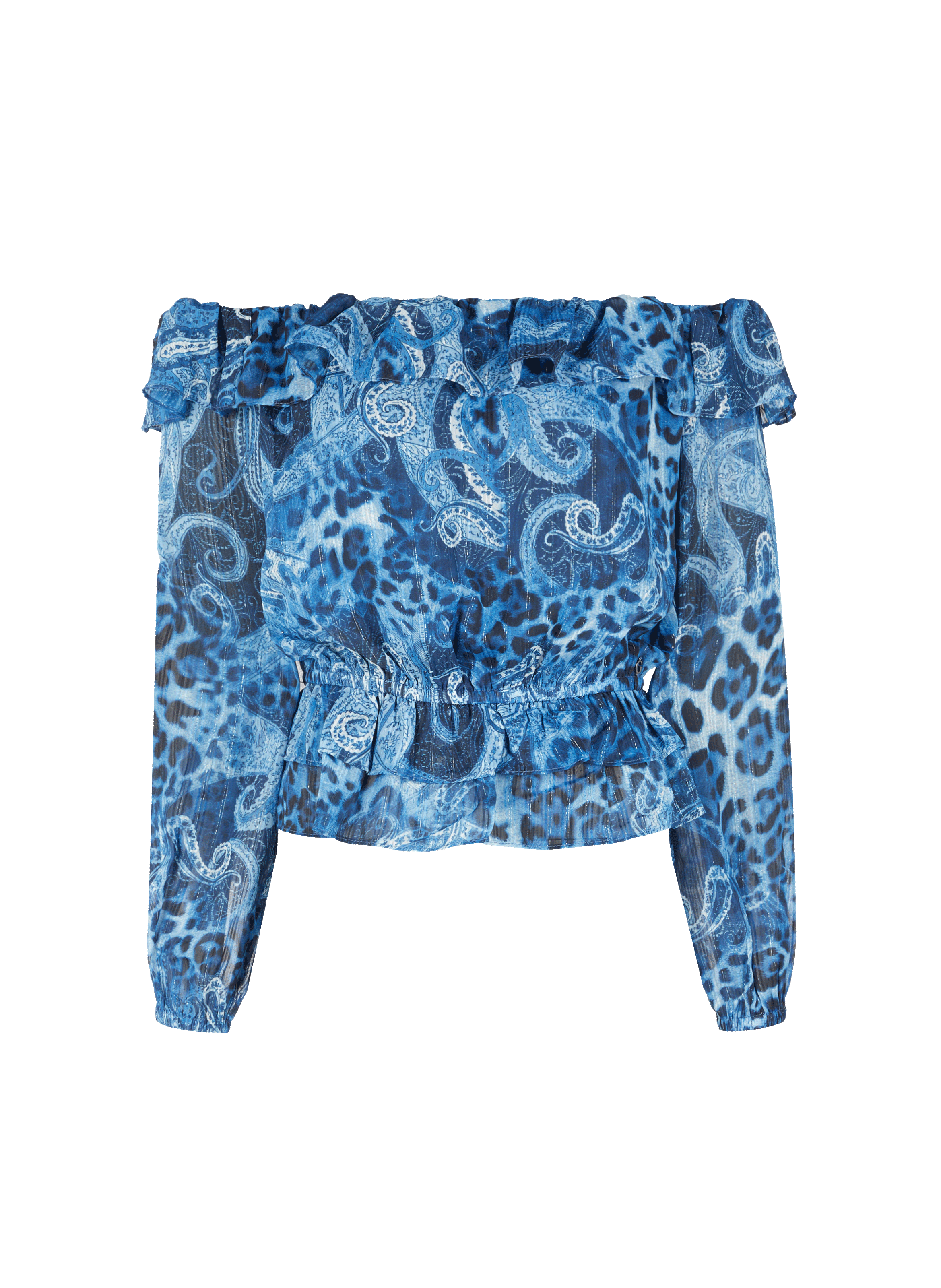 Blouse imprimée à volant