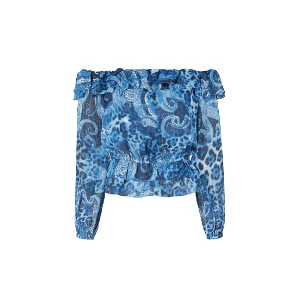 Blouse imprimée à volant