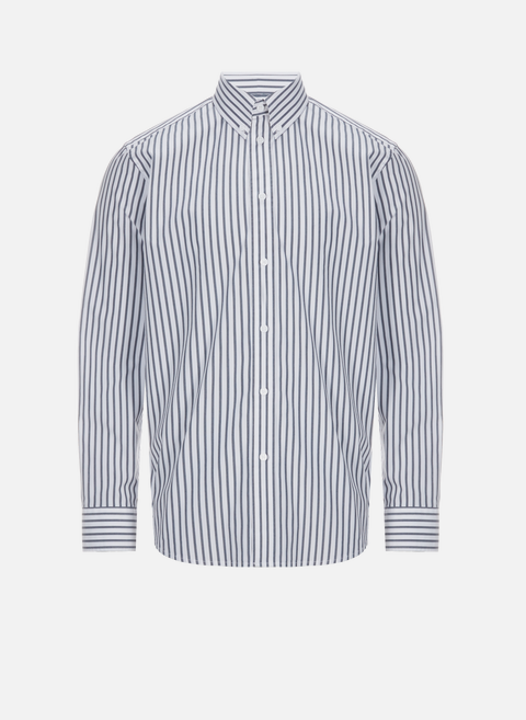 Striped cotton shirt BlueESPRIT 