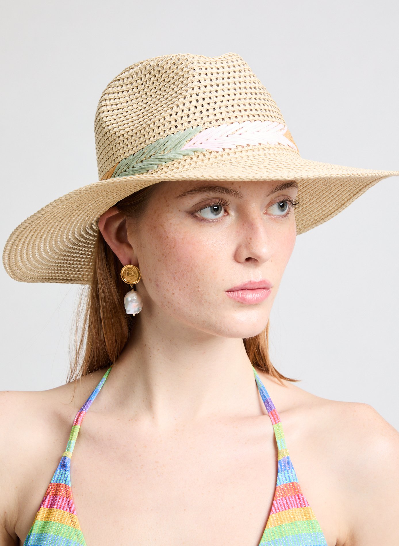 Chapeau en paille  AU PRINTEMPS PARIS Beige