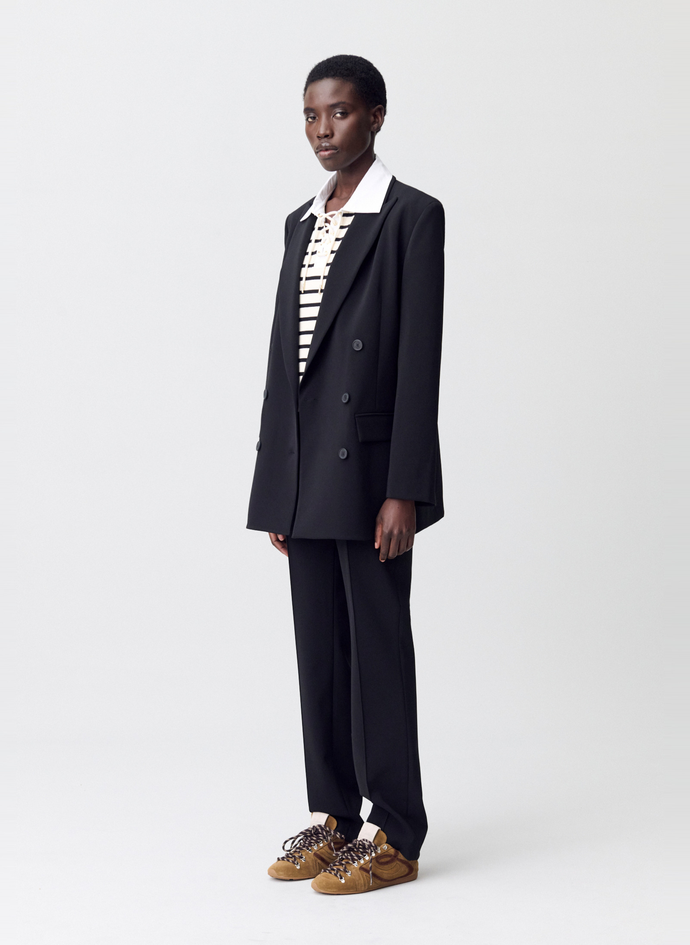 Veste tailleur droite à boutonnage croisé CLAUDIE PIERLOT Noir