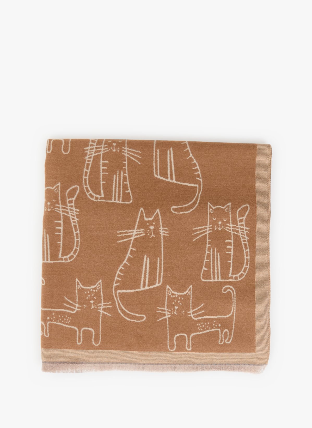 Au Printemps Paris Echarpe Chat Jacquard In Brown