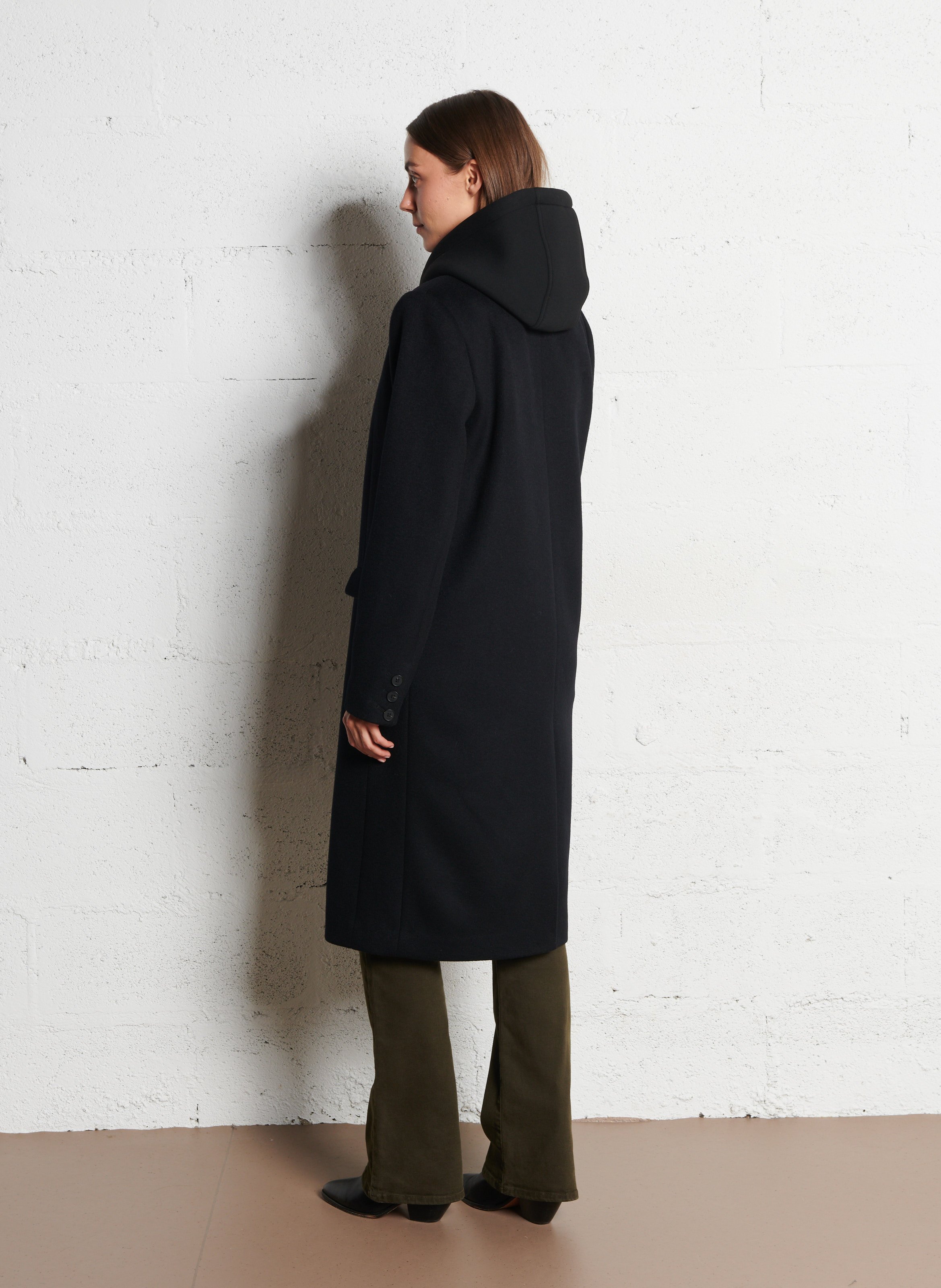 Manteau oversize en laine mélangée IKKS Noir