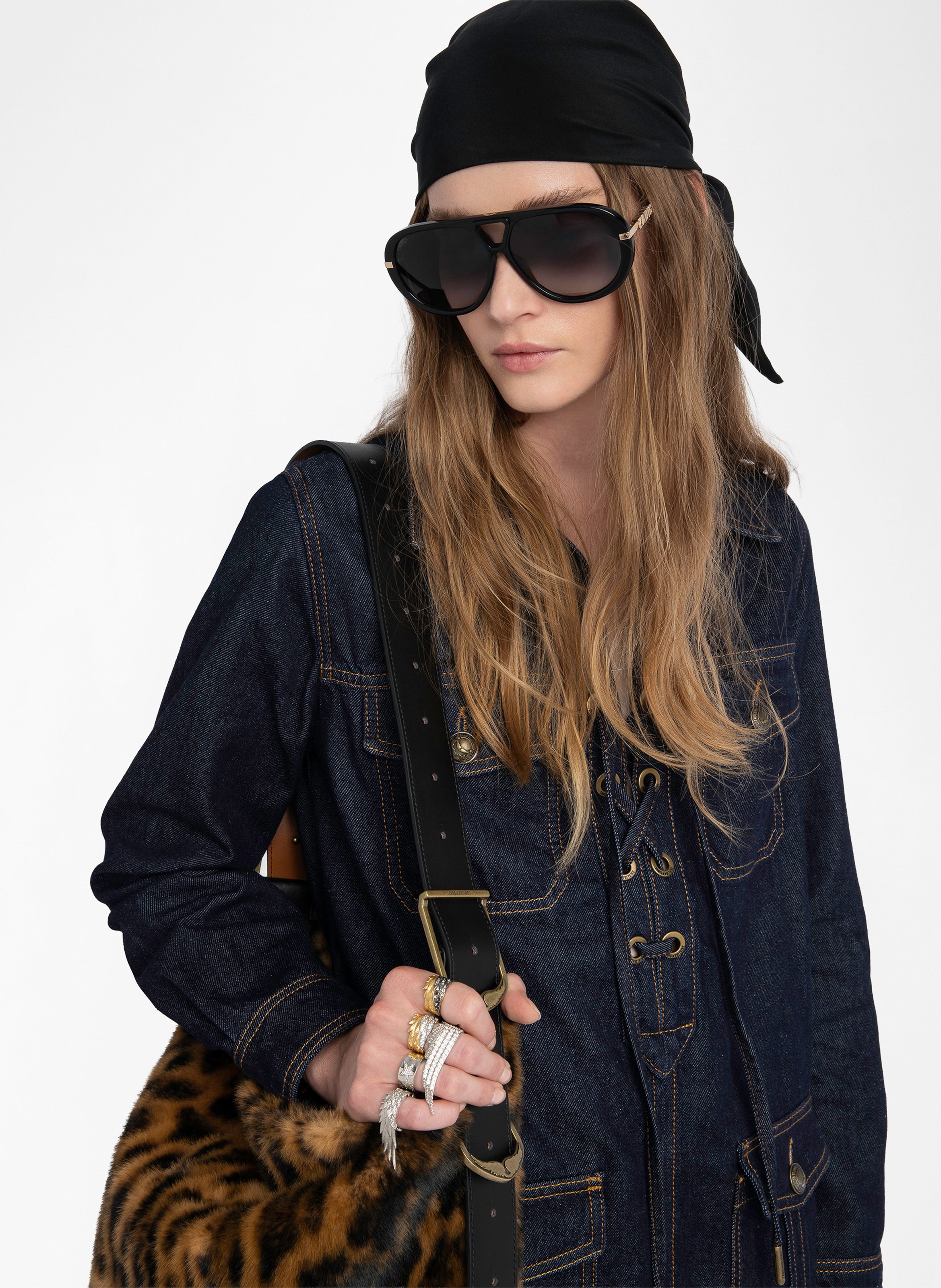 Robe droite en coton remacha ZADIG&VOLTAIRE Bleu