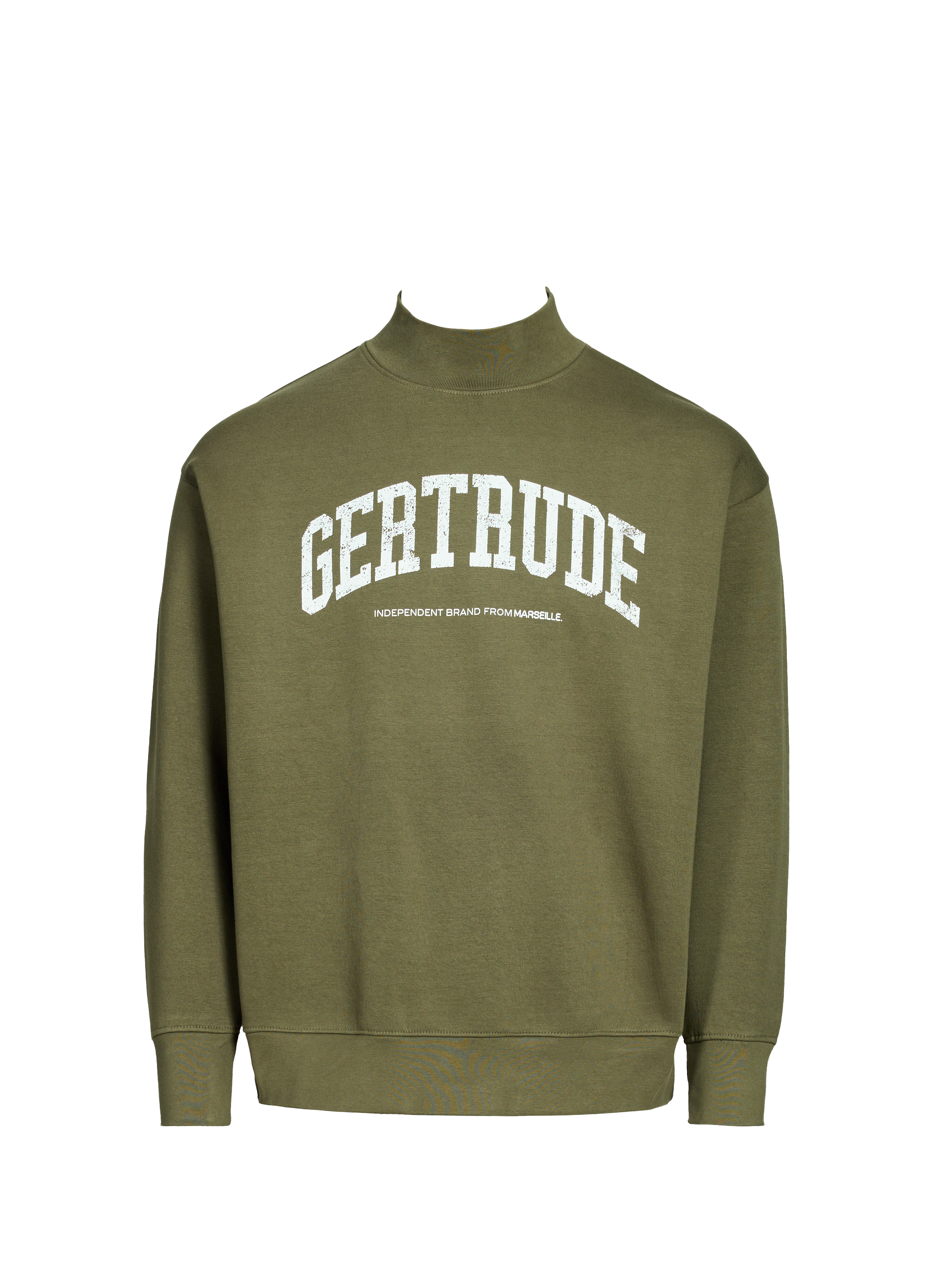 GERTRUDE ET GASTON Solid blend cotton sweater Khaki