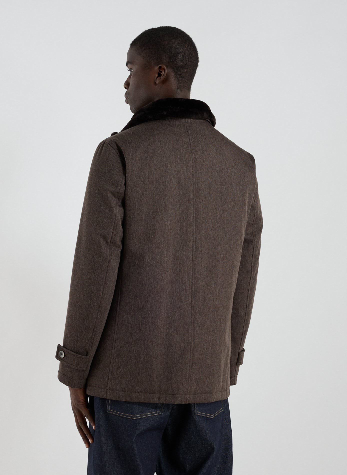 Straight wool parka HERNO Brown
