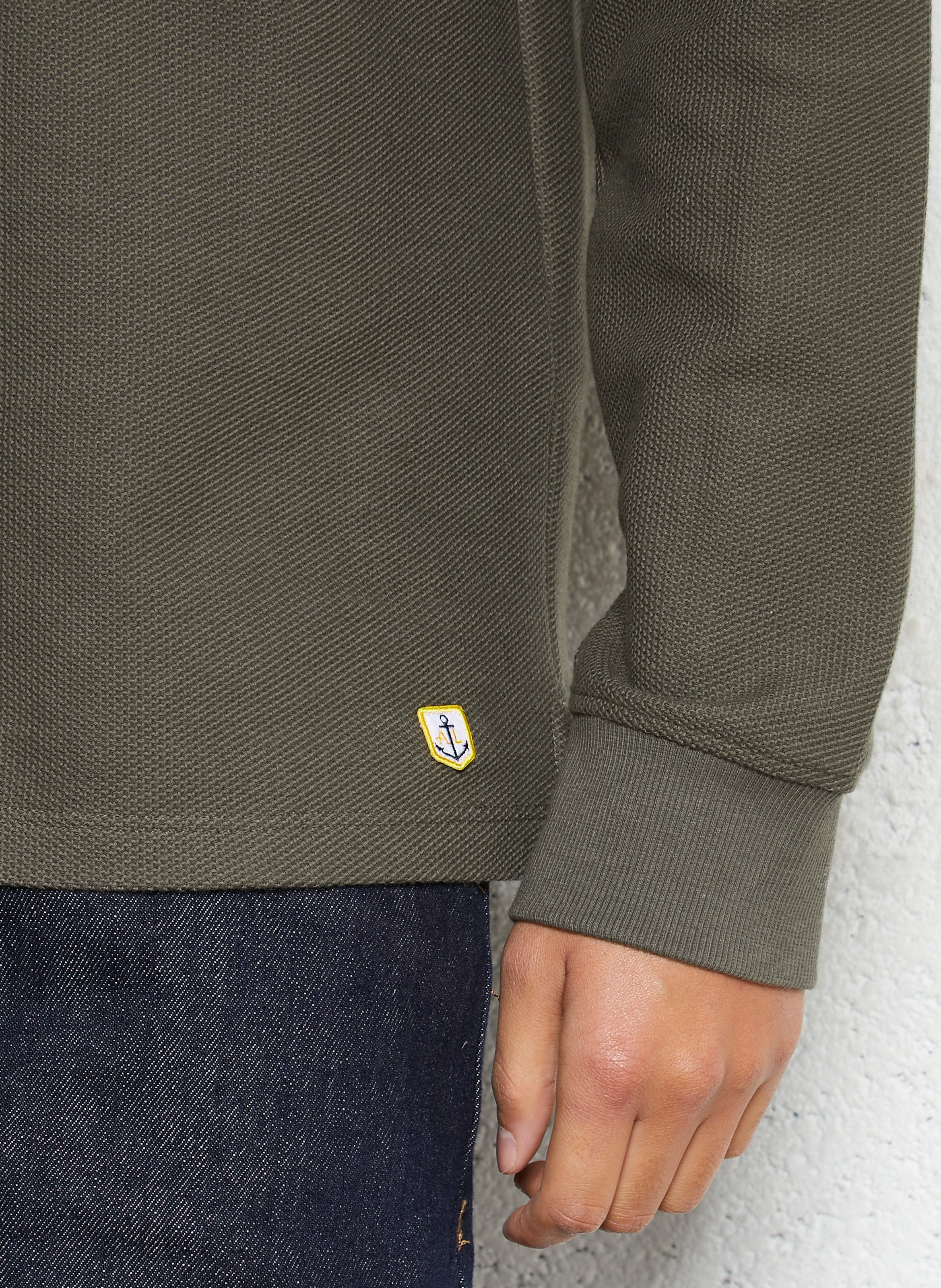 Polo droit en coton heritage Kaki