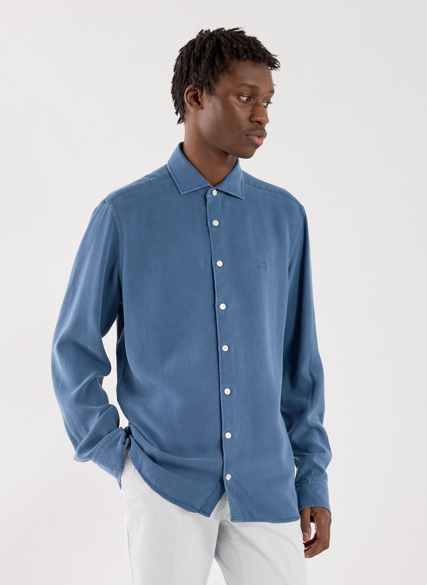 HACKETT Chemise droite en lyocell Bleu
