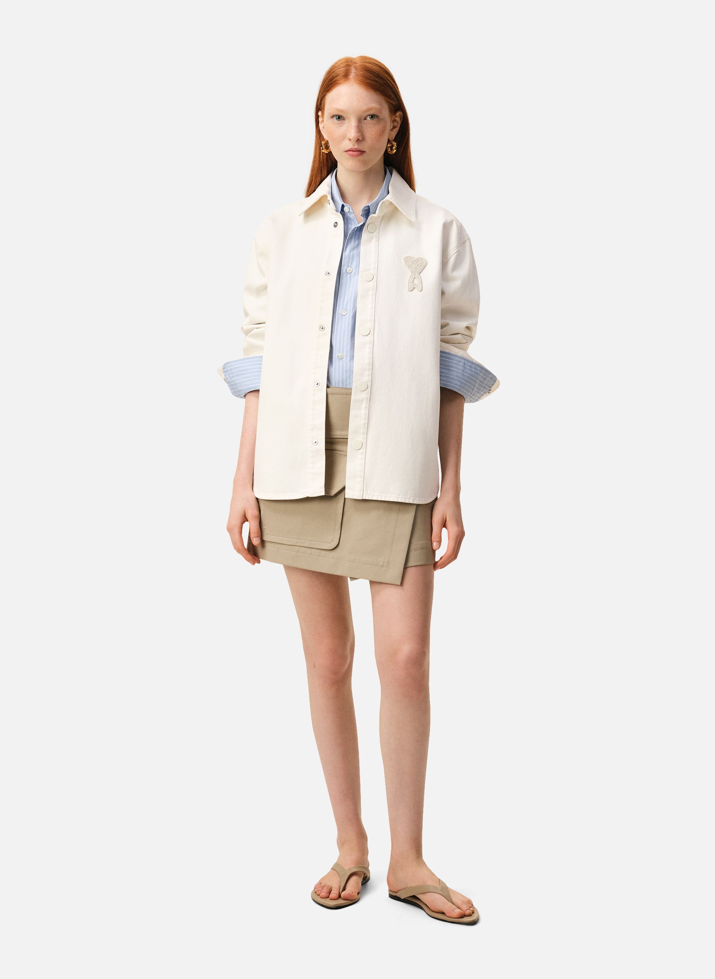 Surchemise ami de coeur en crochet unisexe en coton AMI PARIS Blanc