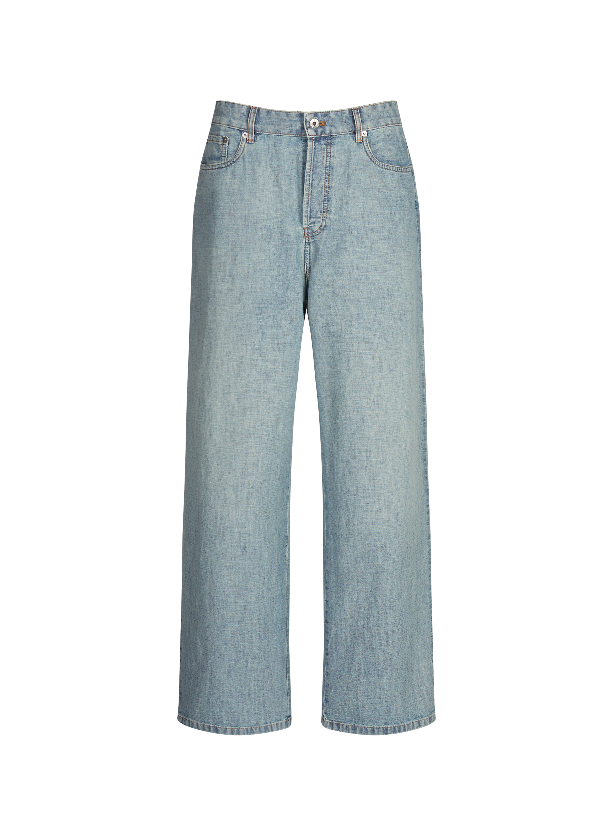 Straight and wide cotton jeans MIU MIU Blue