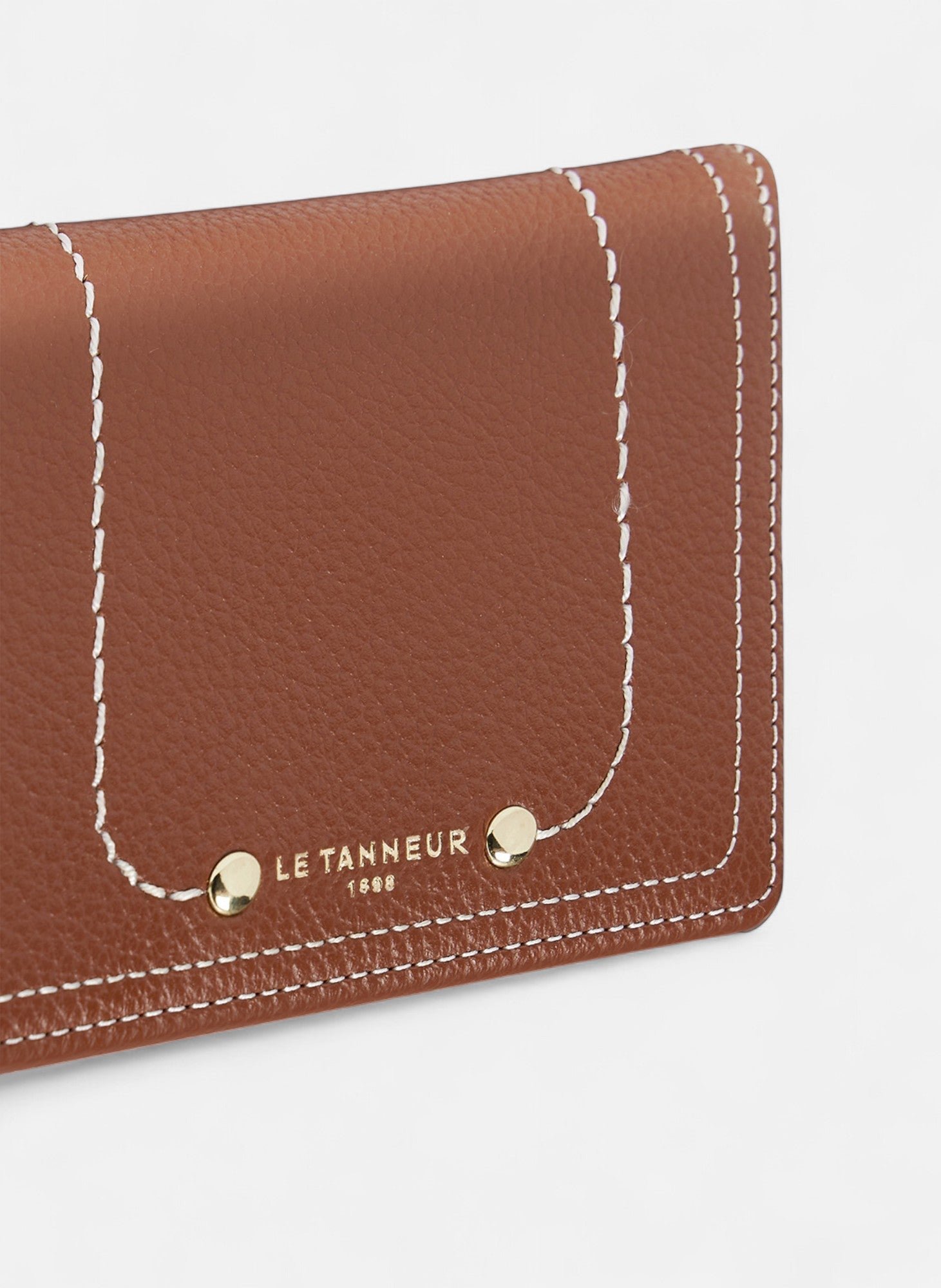Petit portefeuille ella en cuir grainé LE TANNEUR Marron
