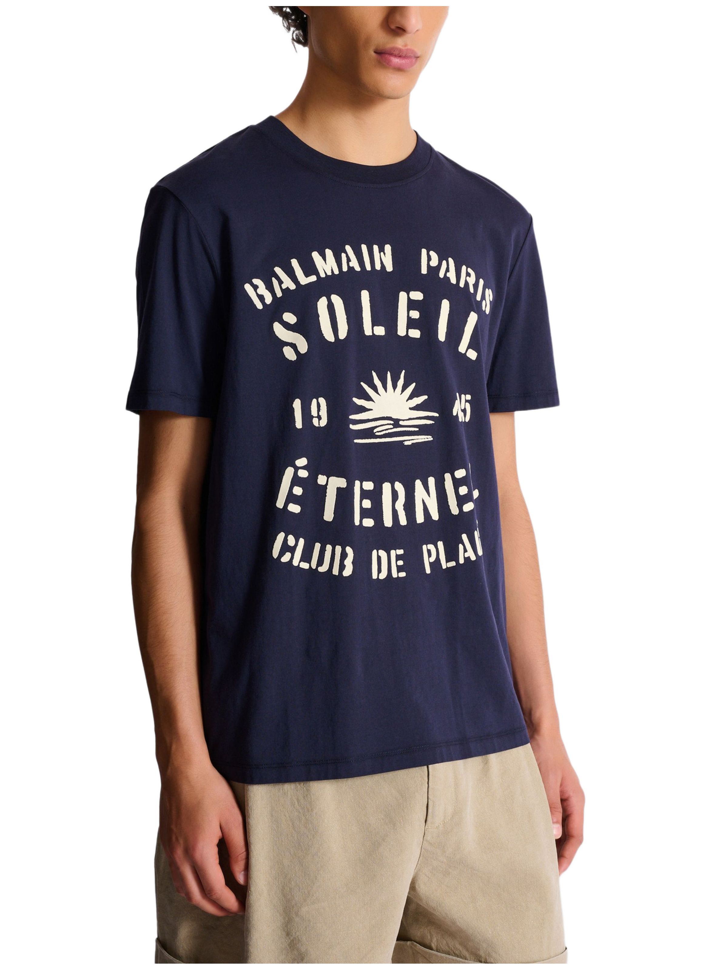 T-shirt floqué balmain soleil BALMAIN Bleu