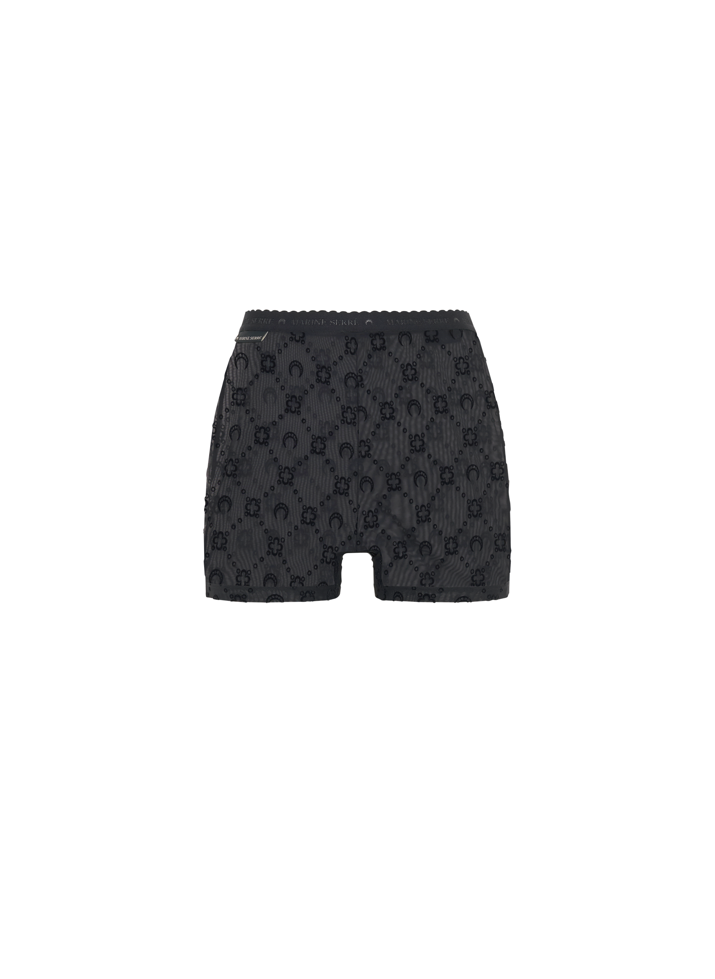 Short cycliste moonogram en mesh floqué MARINE SERRE Noir