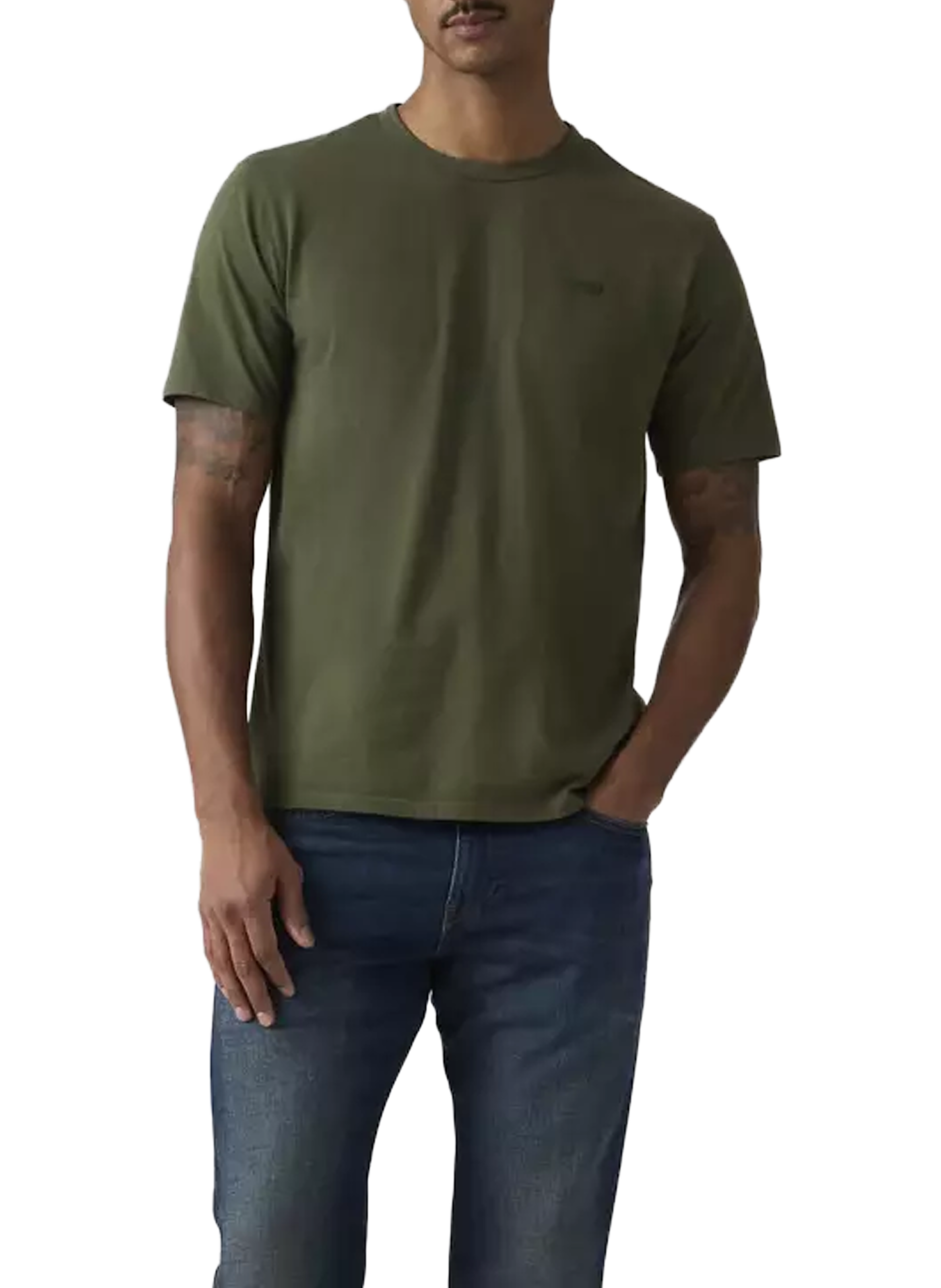 T-shirt met ronde hals van katoen LEVI'S Groen