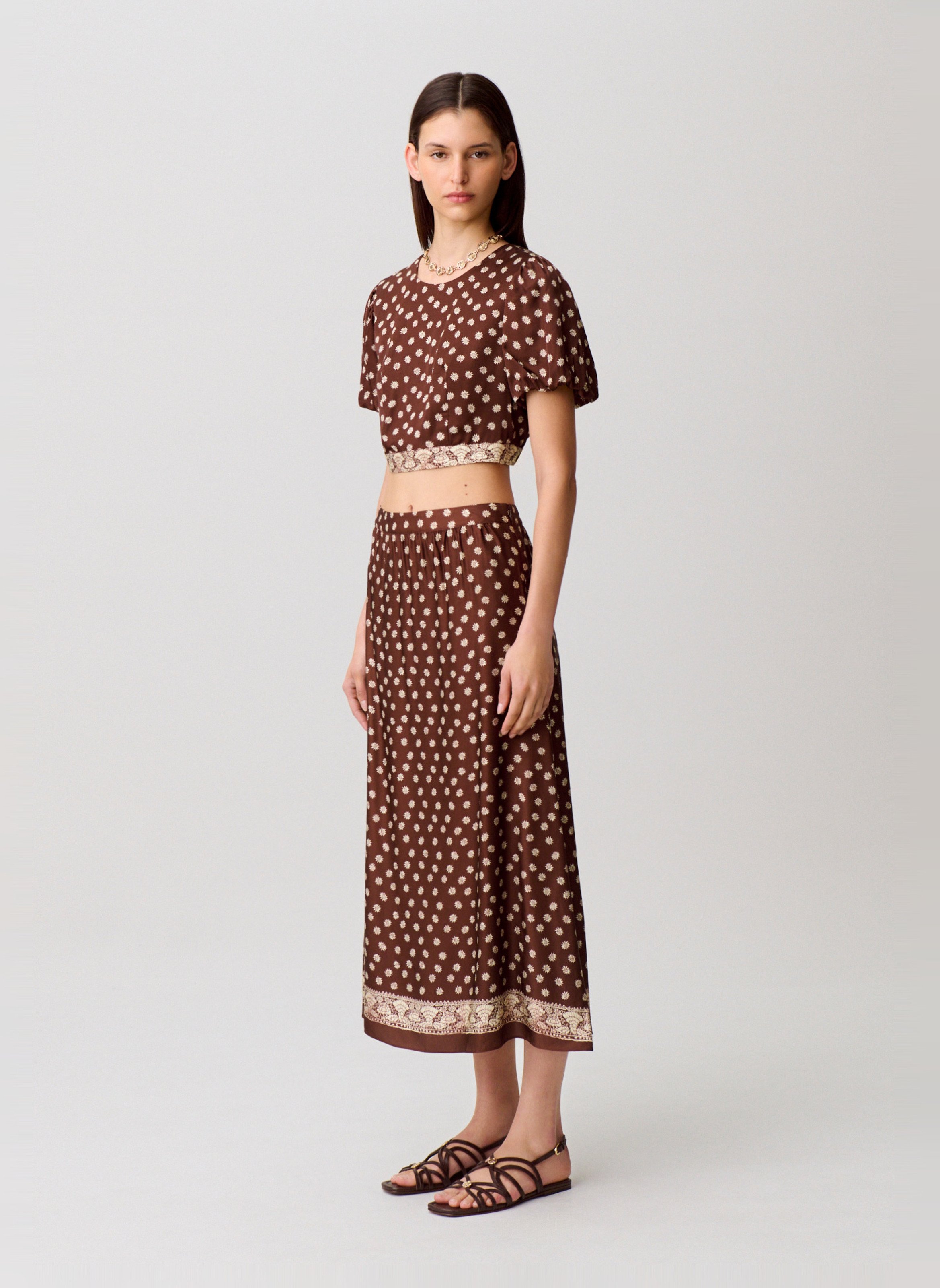 Top droit col rond imprimé CLAUDIE PIERLOT Multicolore