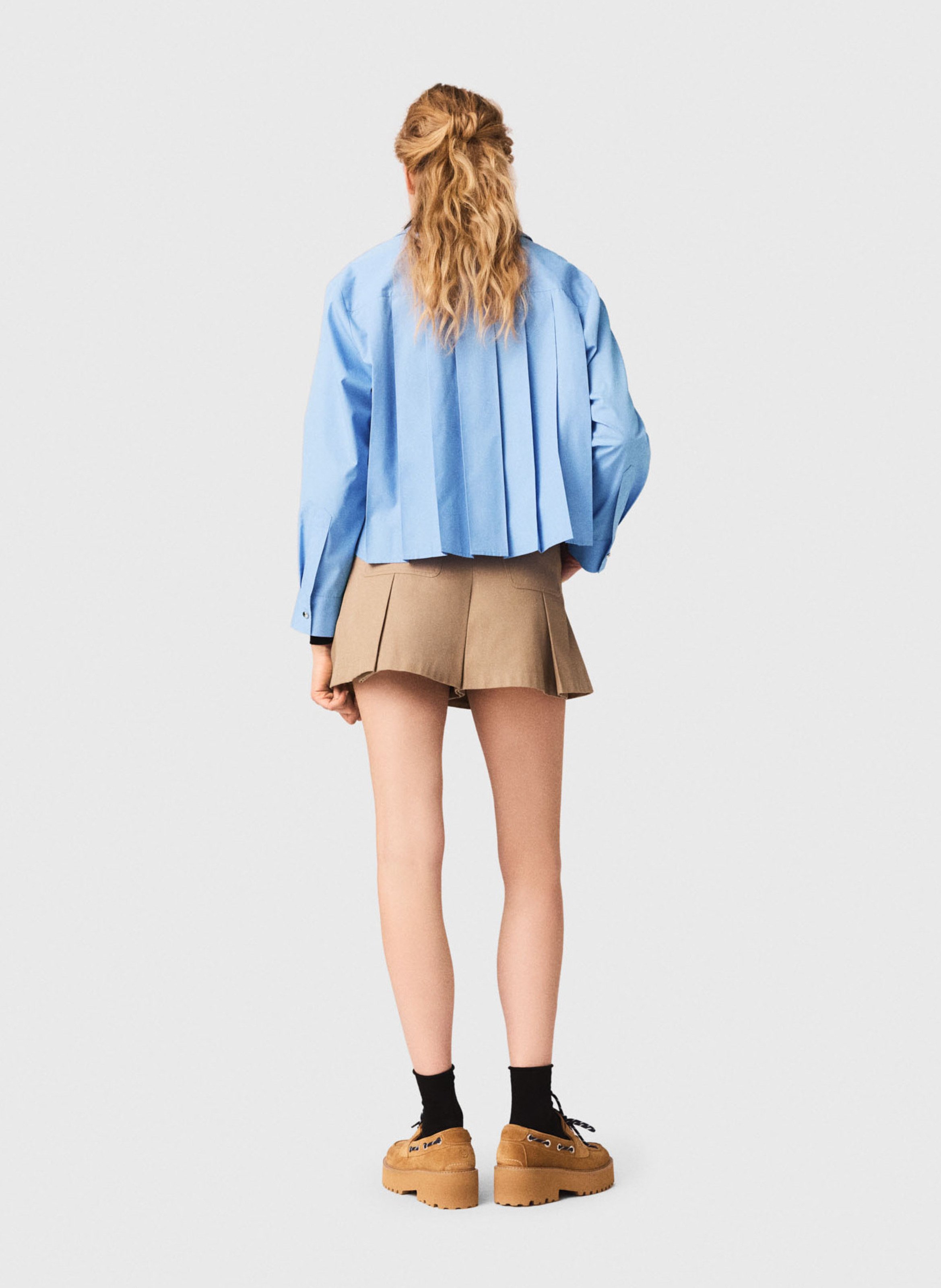 Short tailleur en coton MAJE Beige