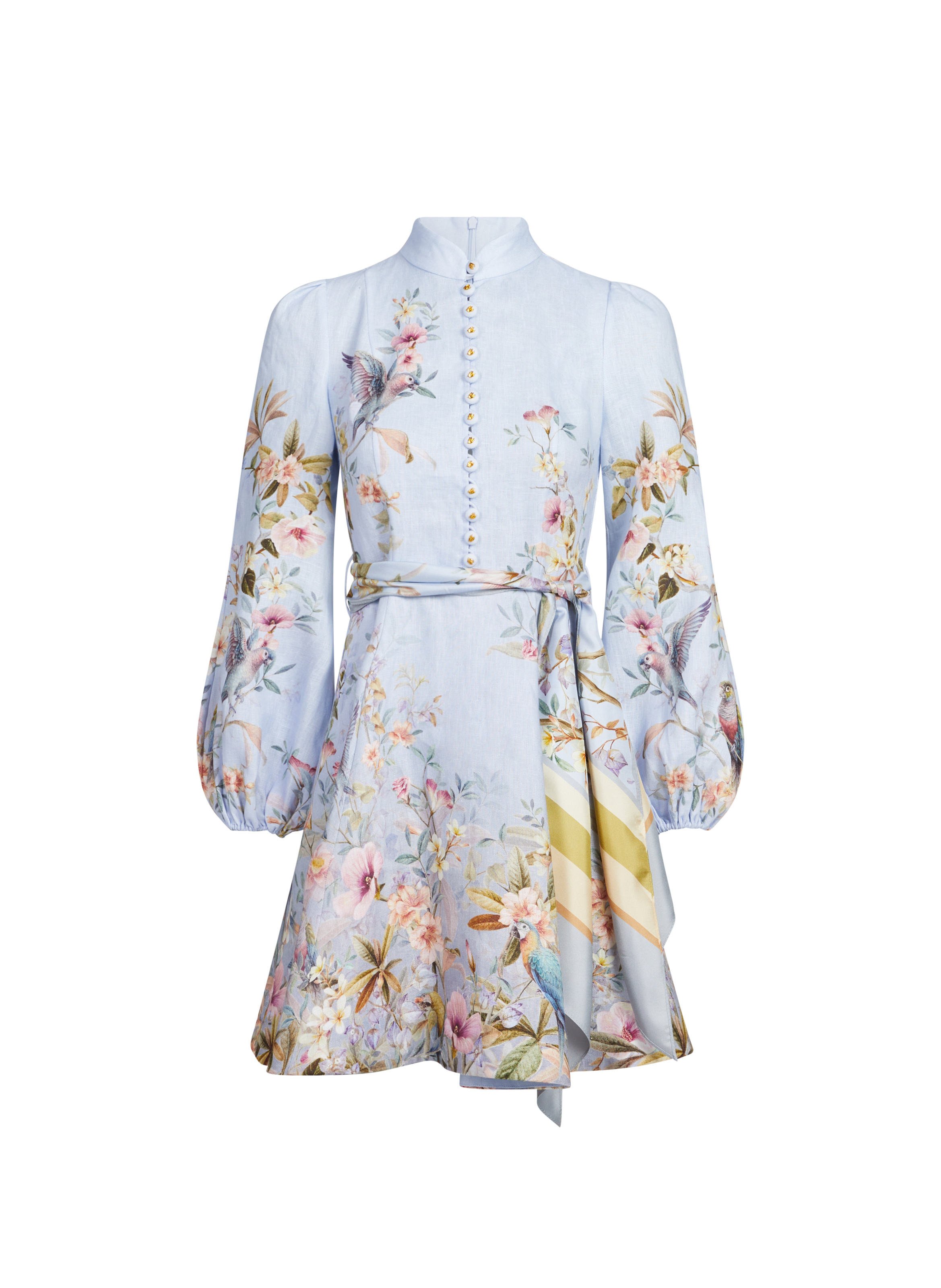 Floral Print Linen Button-Up Dress ZIMMERMANN Multicolour