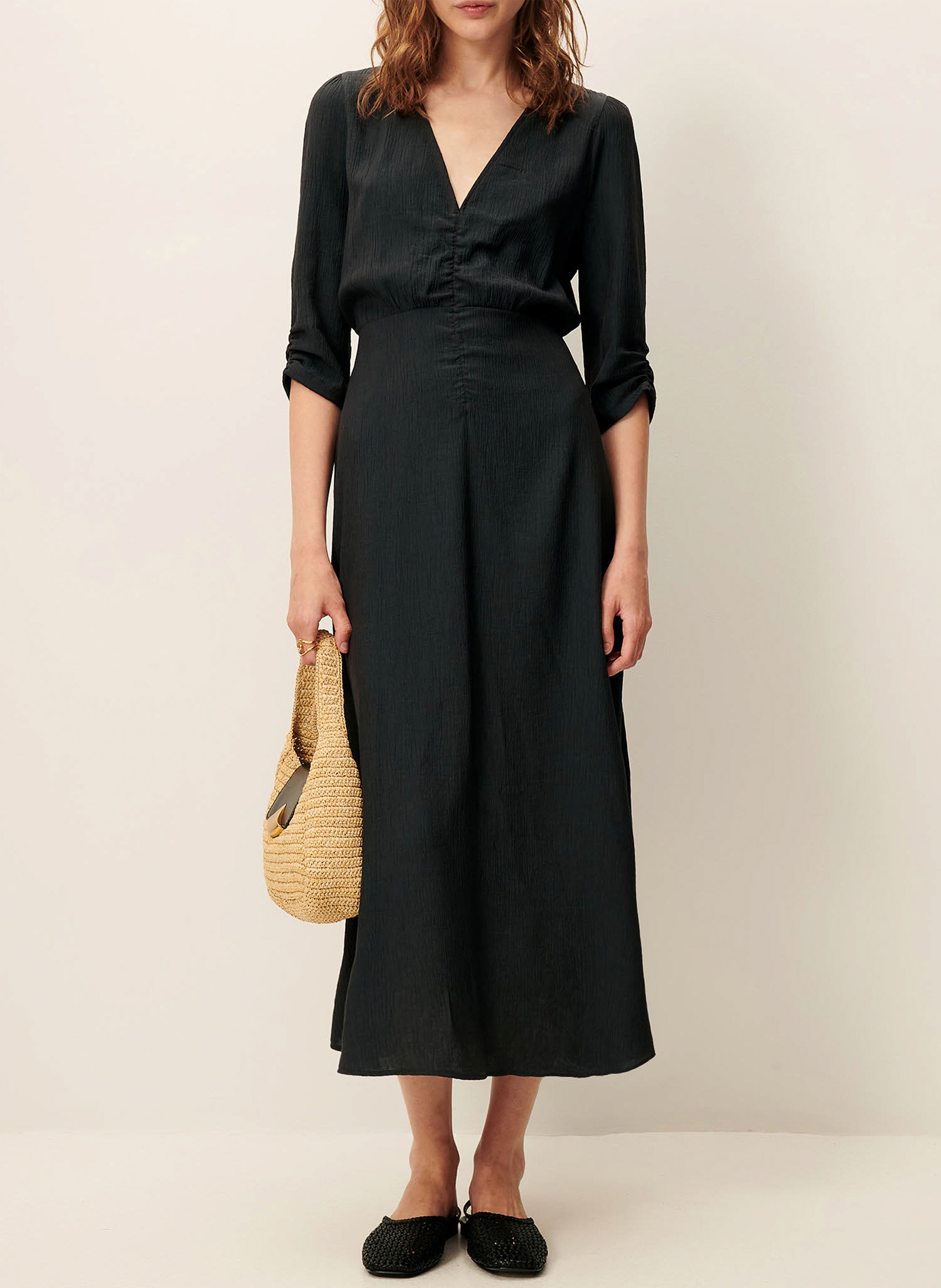 Robe longue col v imprimée nylia SESSUN Vert