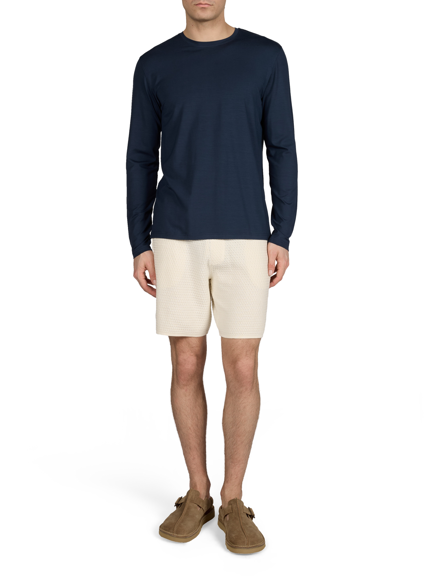 T-shirt uni à manches longues DEREK ROSE Bleu