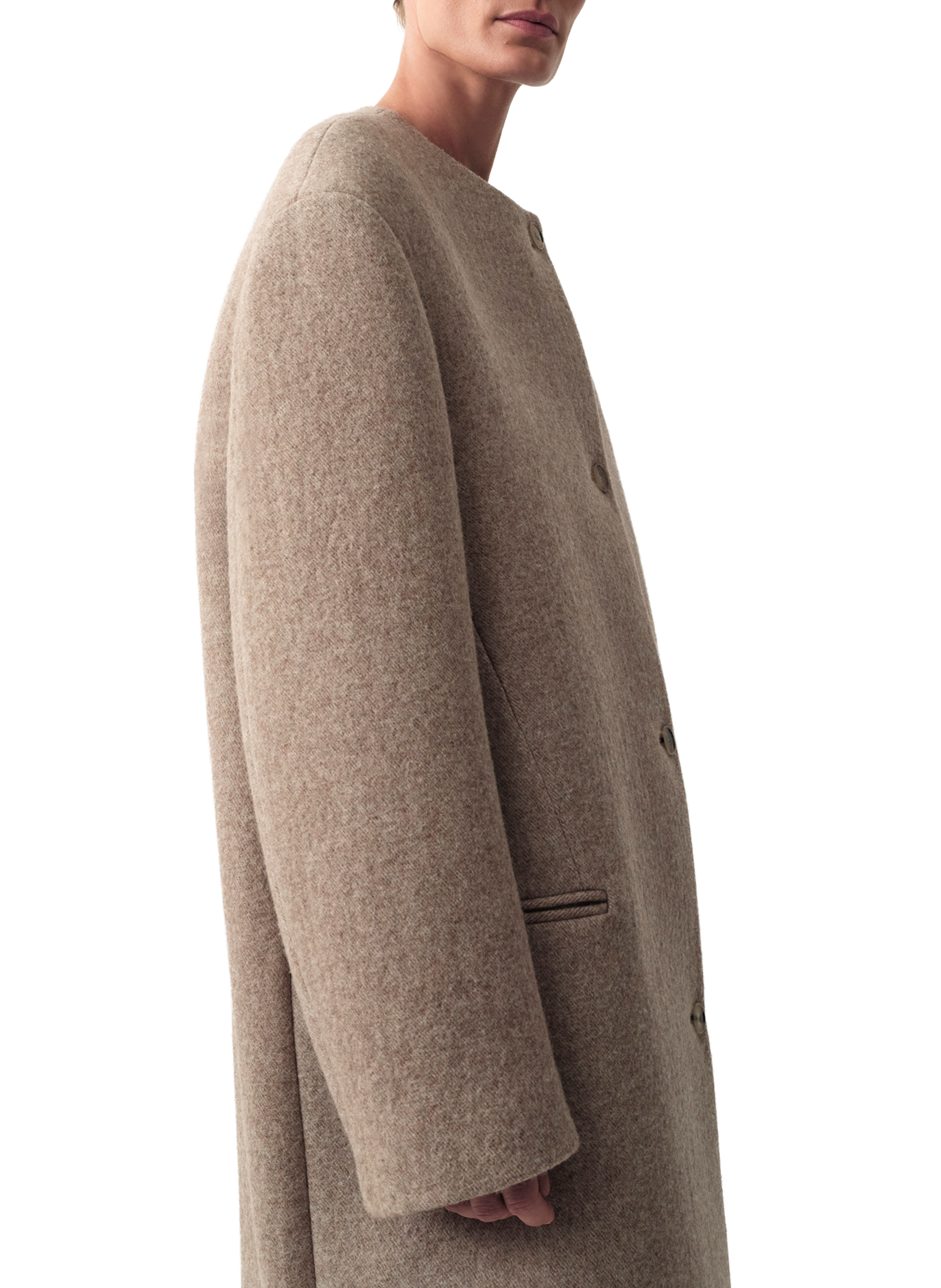 Manteau Cora en laine mélangé CALVIN KLEIN COLLECTION Beige