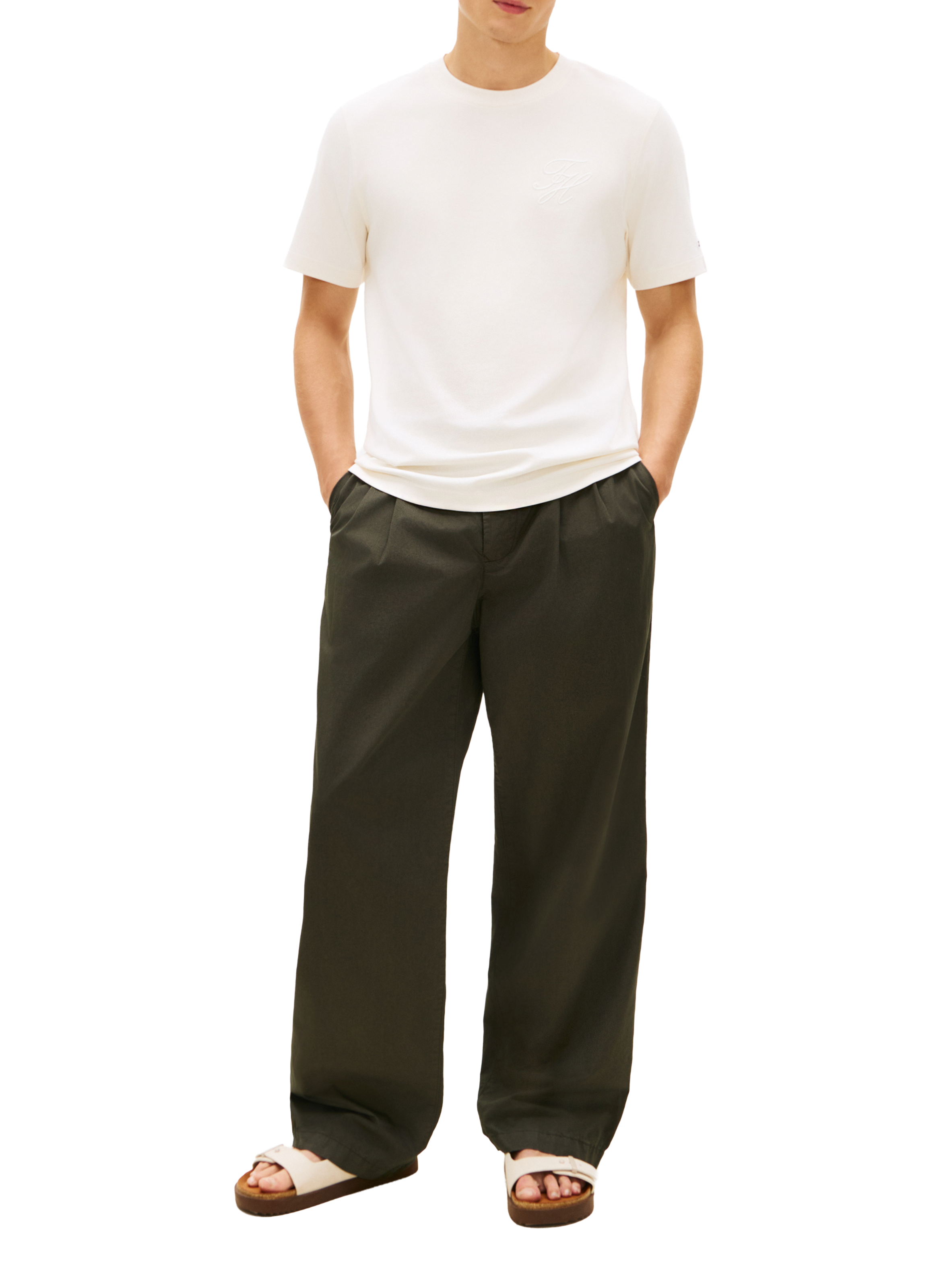 Cotton Logo T-shirt TOMMY HILFIGER Beige