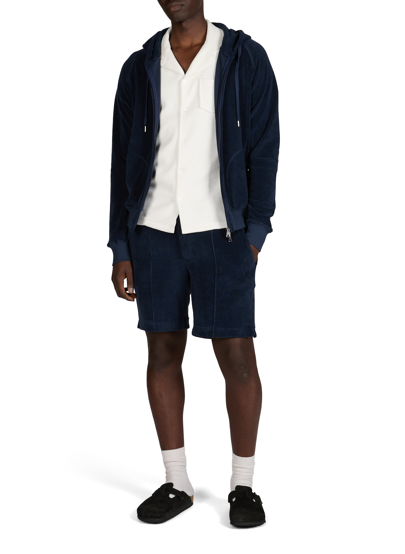 Short éponge en coton mélangé AURELIEN Bleu