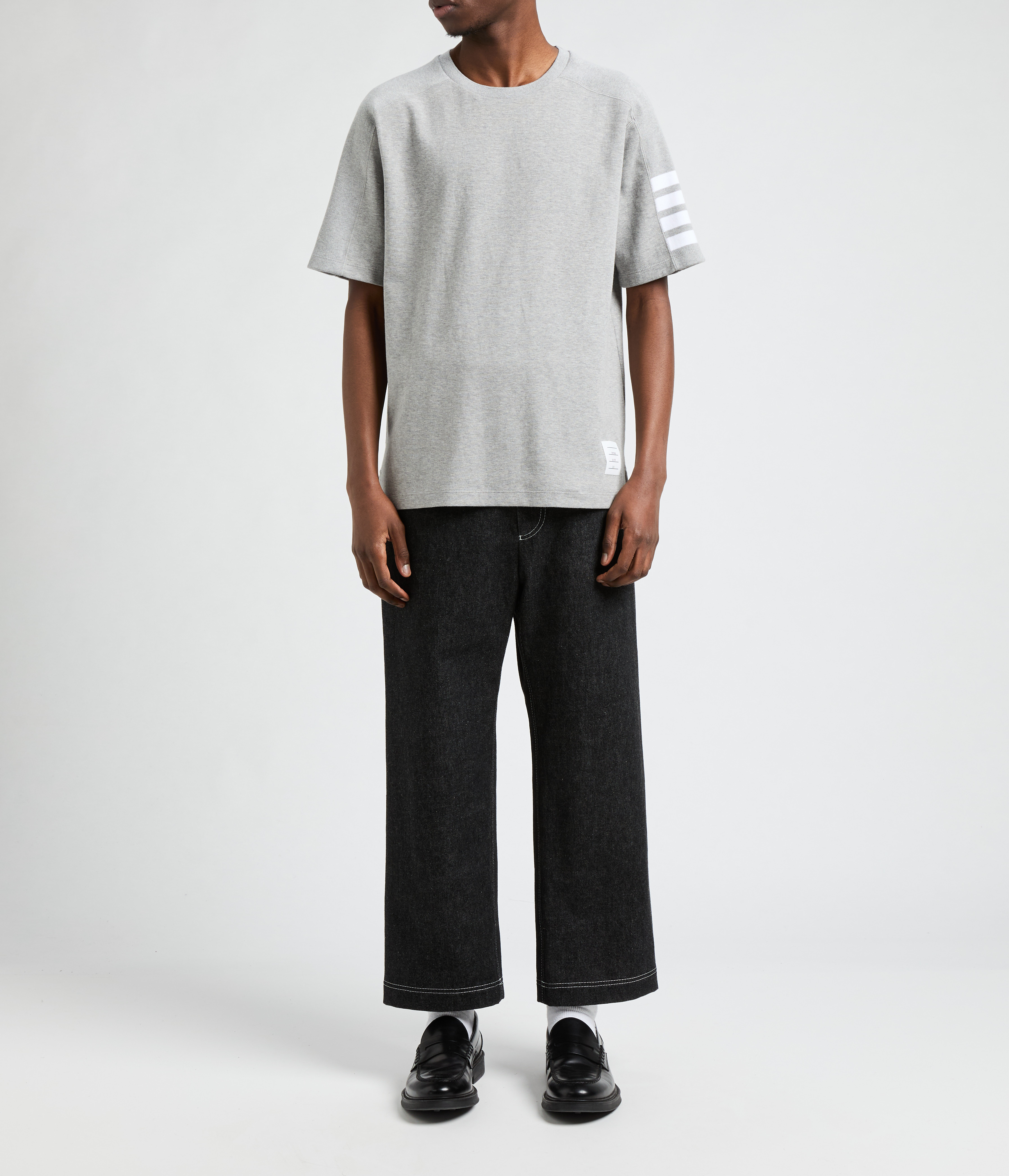 T-shirt met strepen THOM BROWNE Grijs