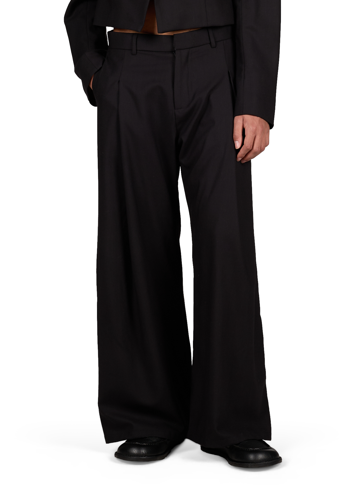 Plain wide-leg Trousers CAMPILLO Black