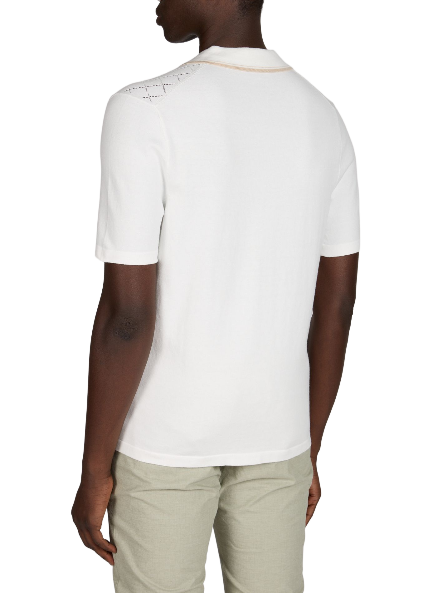 Polo a maniche corte a quadretti in misto cotone PIERRE CARDIN Bianco