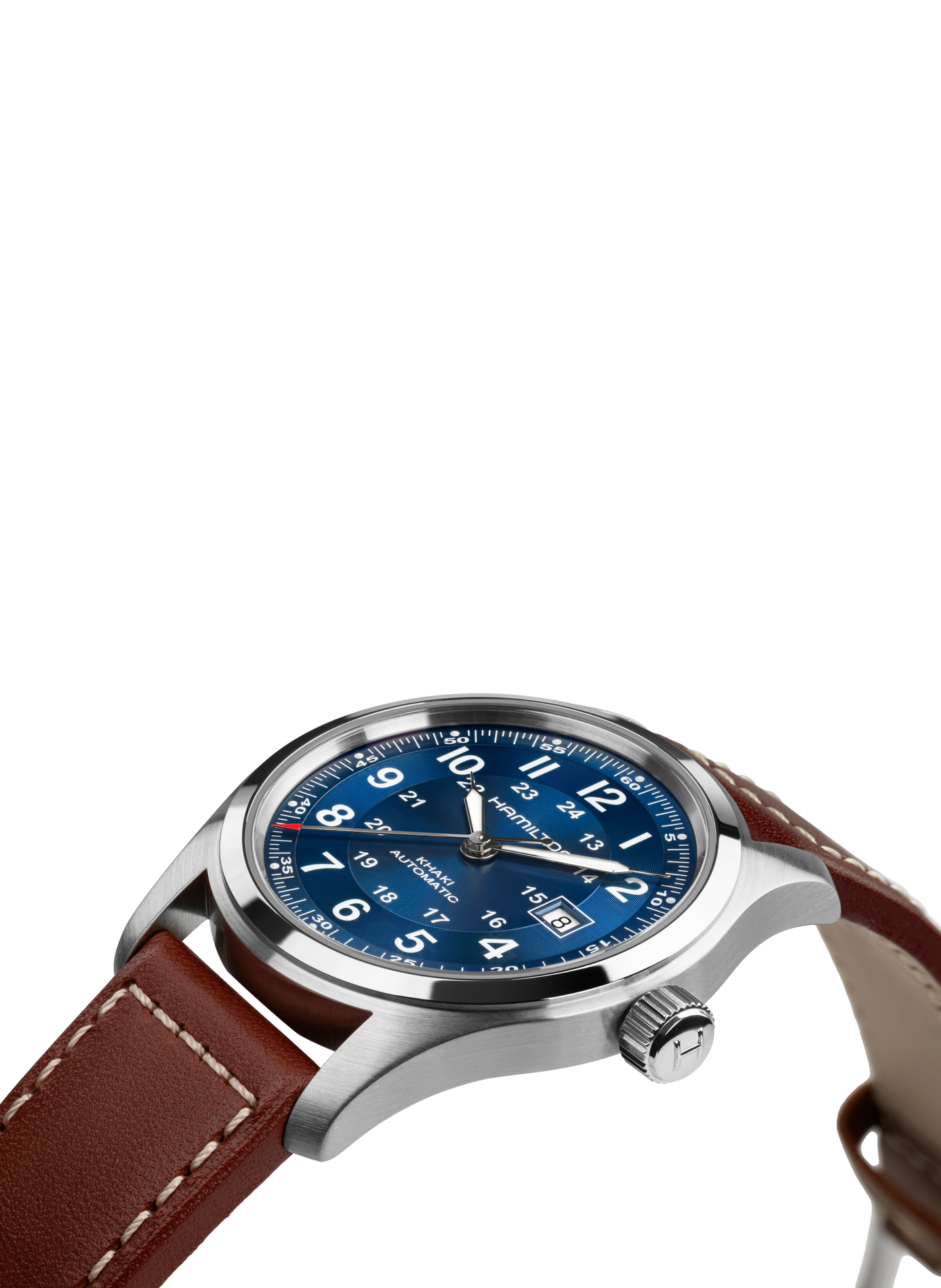 Montre Khaki Field en acier inoxydable HAMILTON Bleu