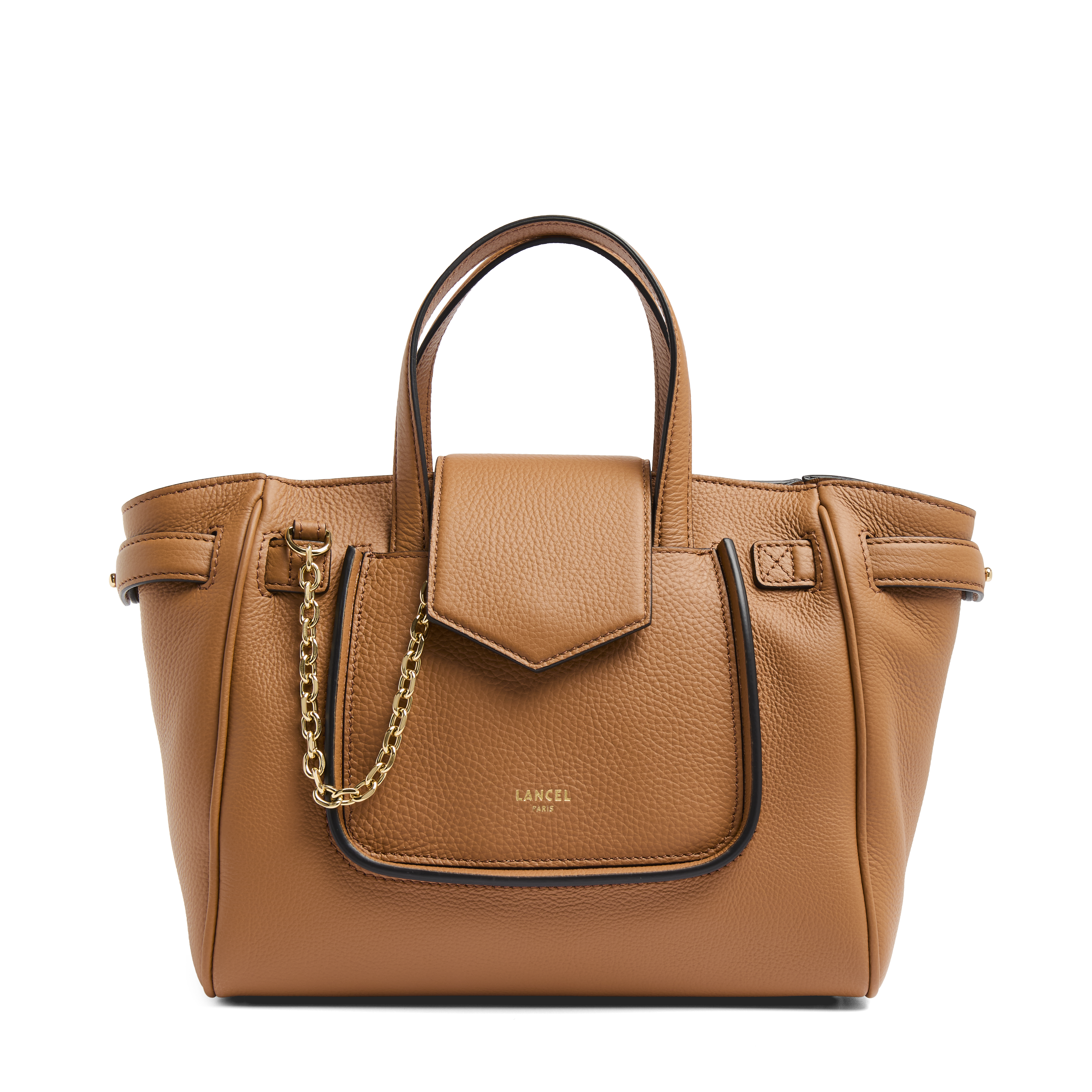 Sac carryall thea de lancel en cuir de vachette graine LANCEL Marron